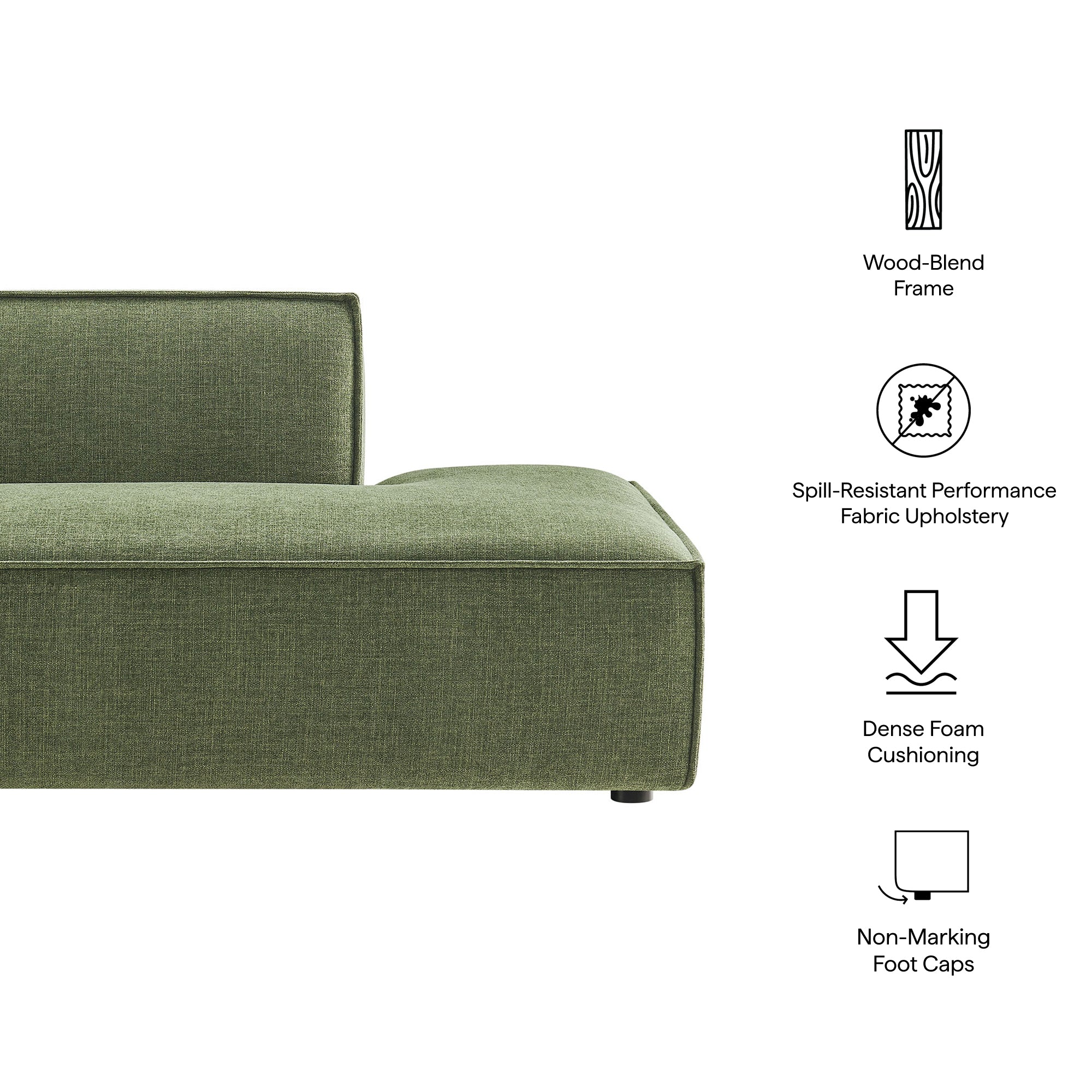 Modway EEI-7388 Restore Performance Fabric Upholstered Right-Facing Armless Modular Chaise