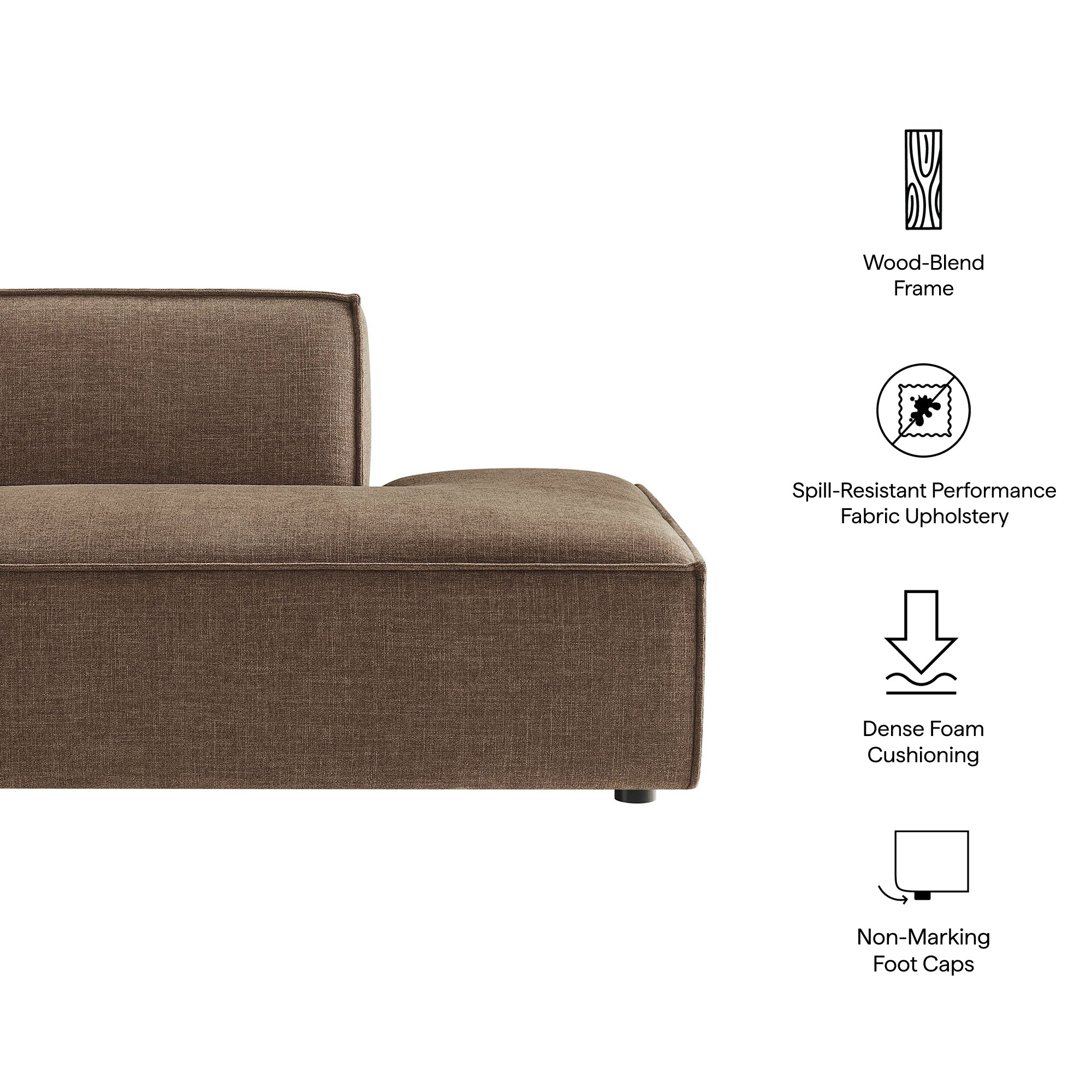 Modway EEI-7388 Restore Performance Fabric Upholstered Right-Facing Armless Modular Chaise