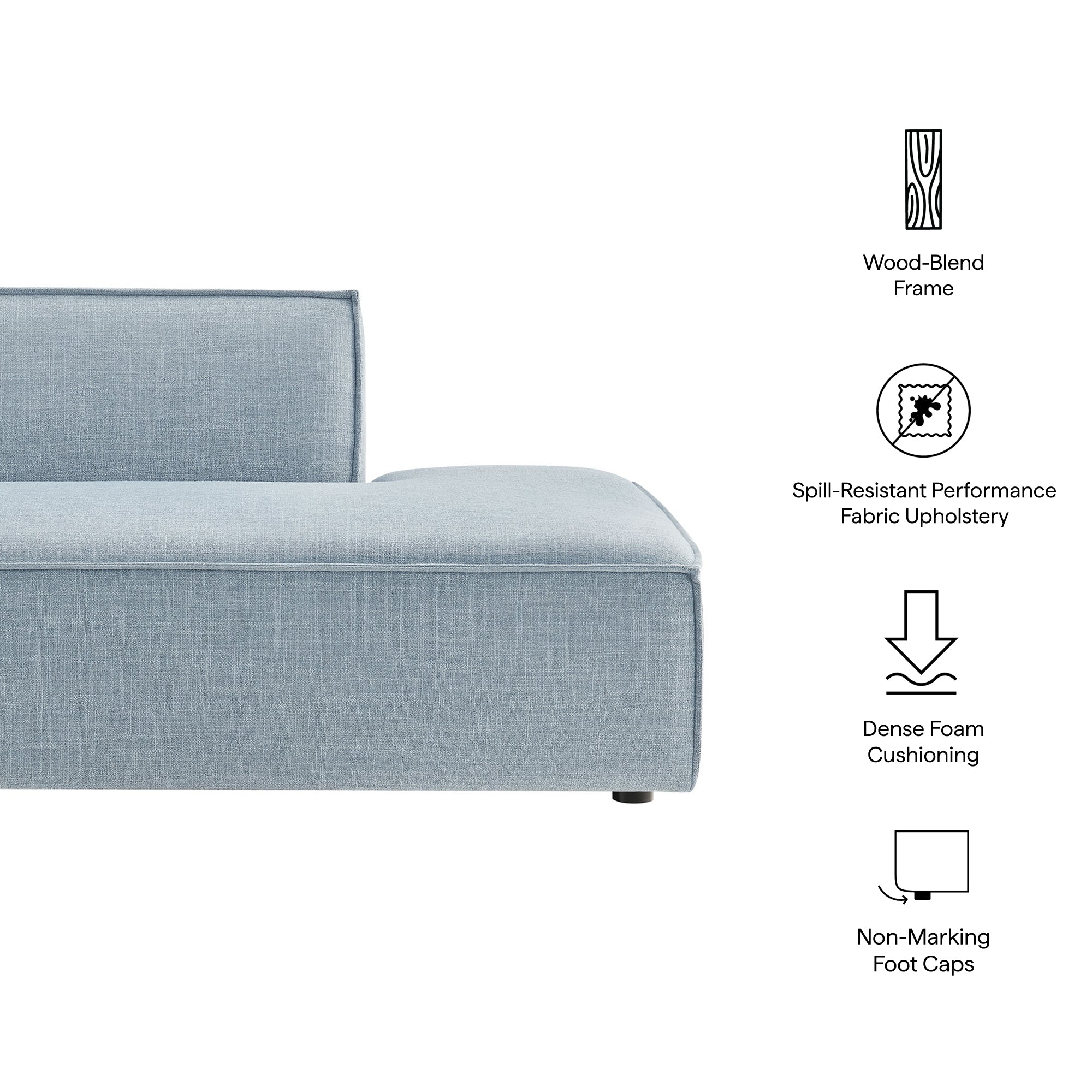 Modway EEI-7388 Restore Performance Fabric Upholstered Right-Facing Armless Modular Chaise