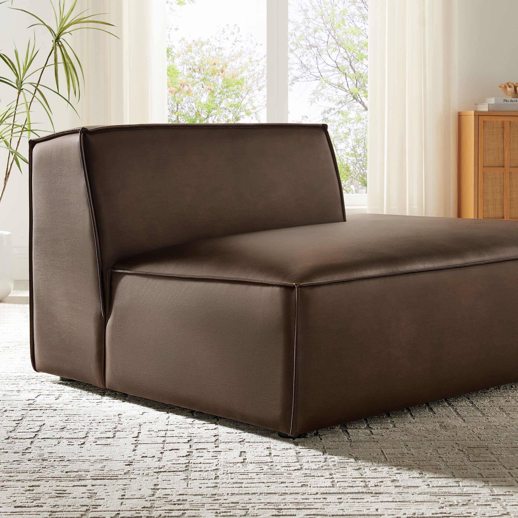 Modway EEI-7389 Restore Vegan Leather Right-Facing Armless Modular Chaise