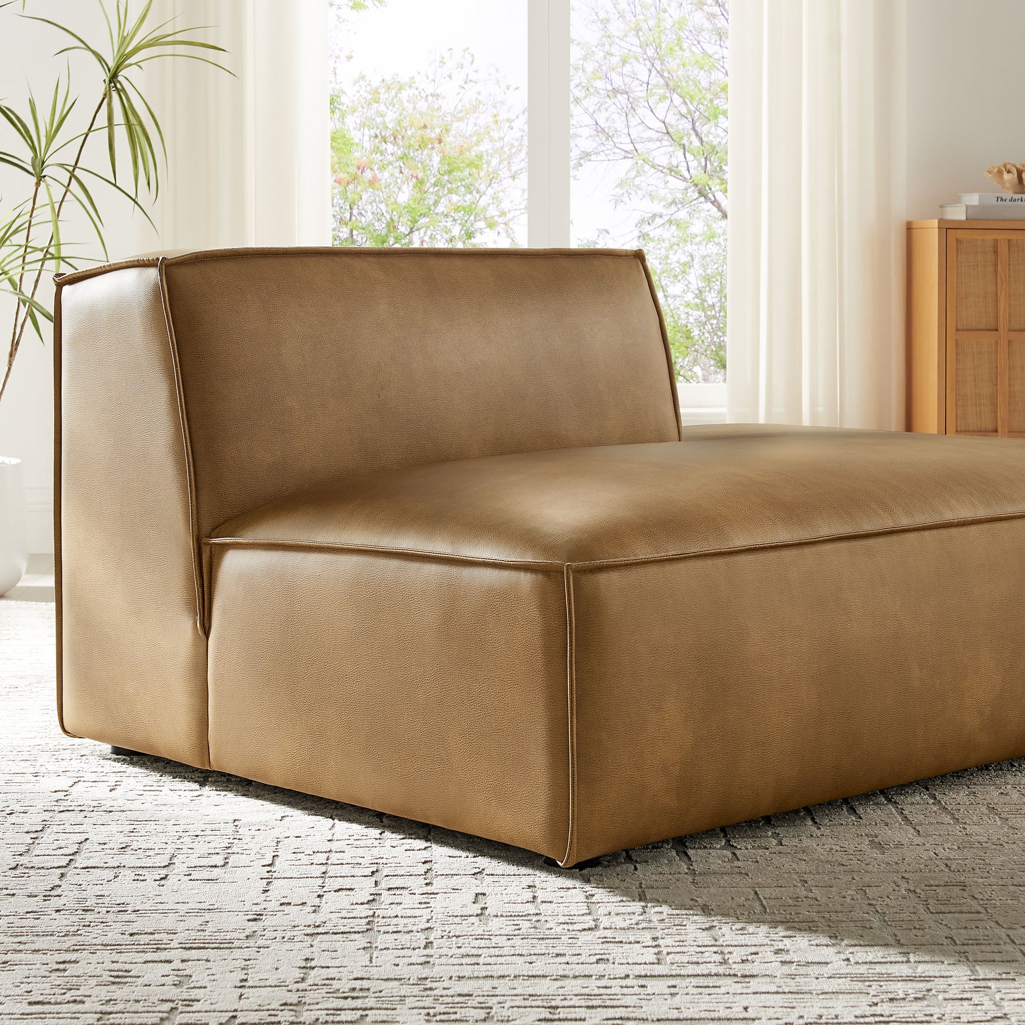 Modway EEI-7389 Restore Vegan Leather Right-Facing Armless Modular Chaise