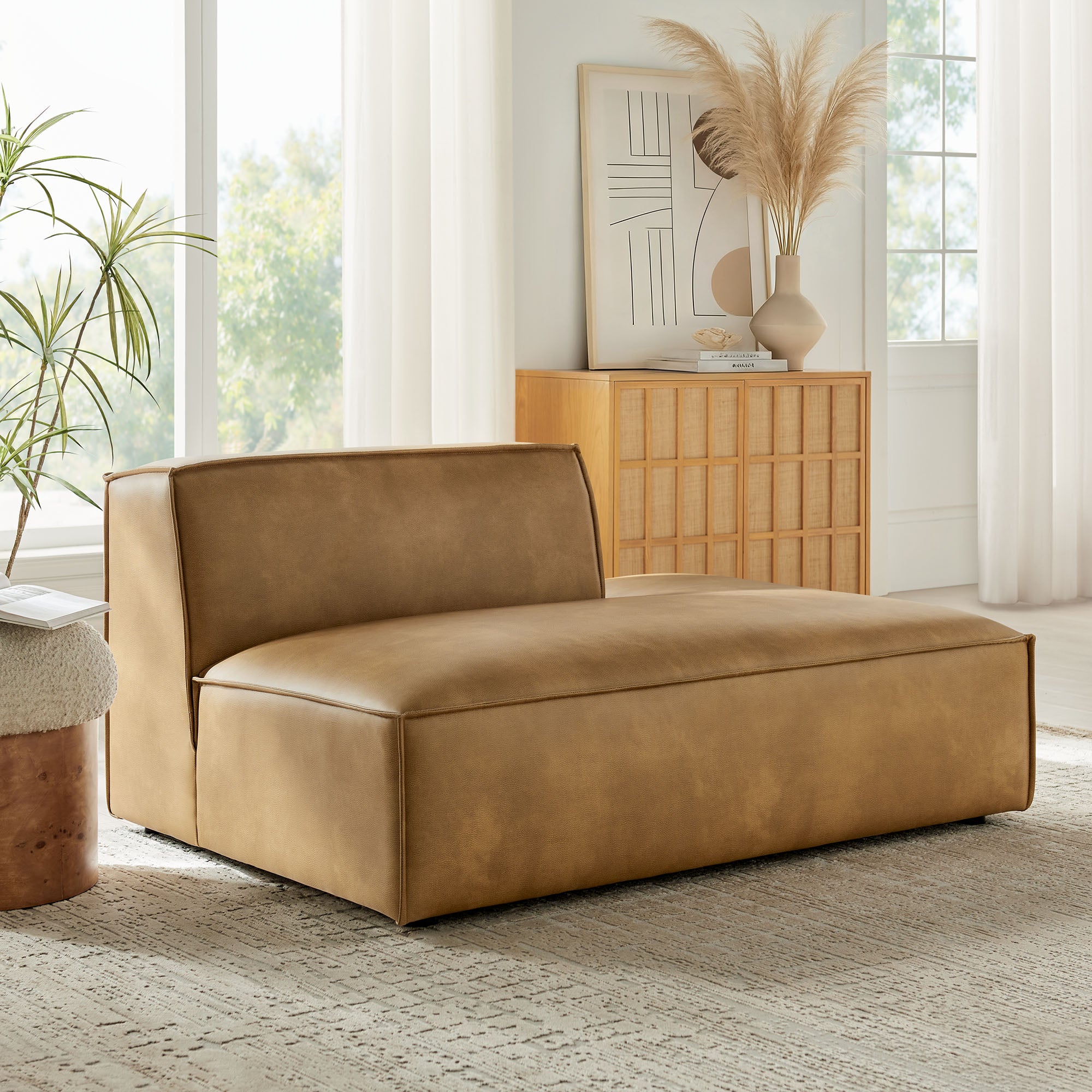 Modway EEI-7389 Restore Vegan Leather Right-Facing Armless Modular Chaise