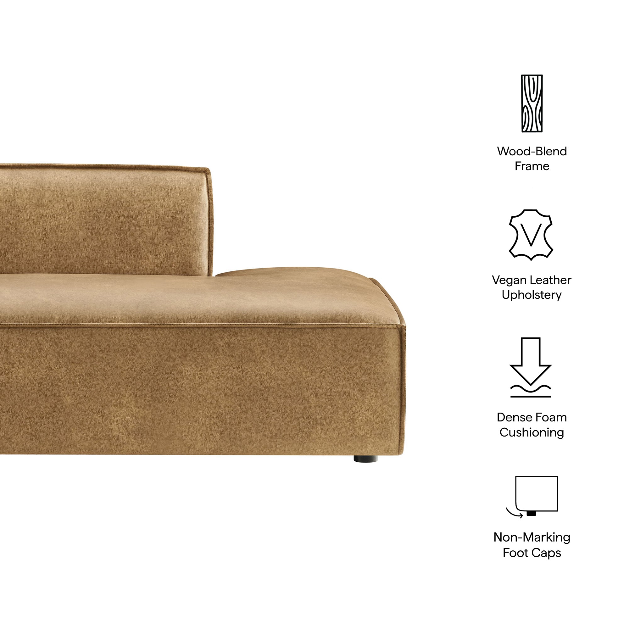 Modway EEI-7389 Restore Vegan Leather Right-Facing Armless Modular Chaise
