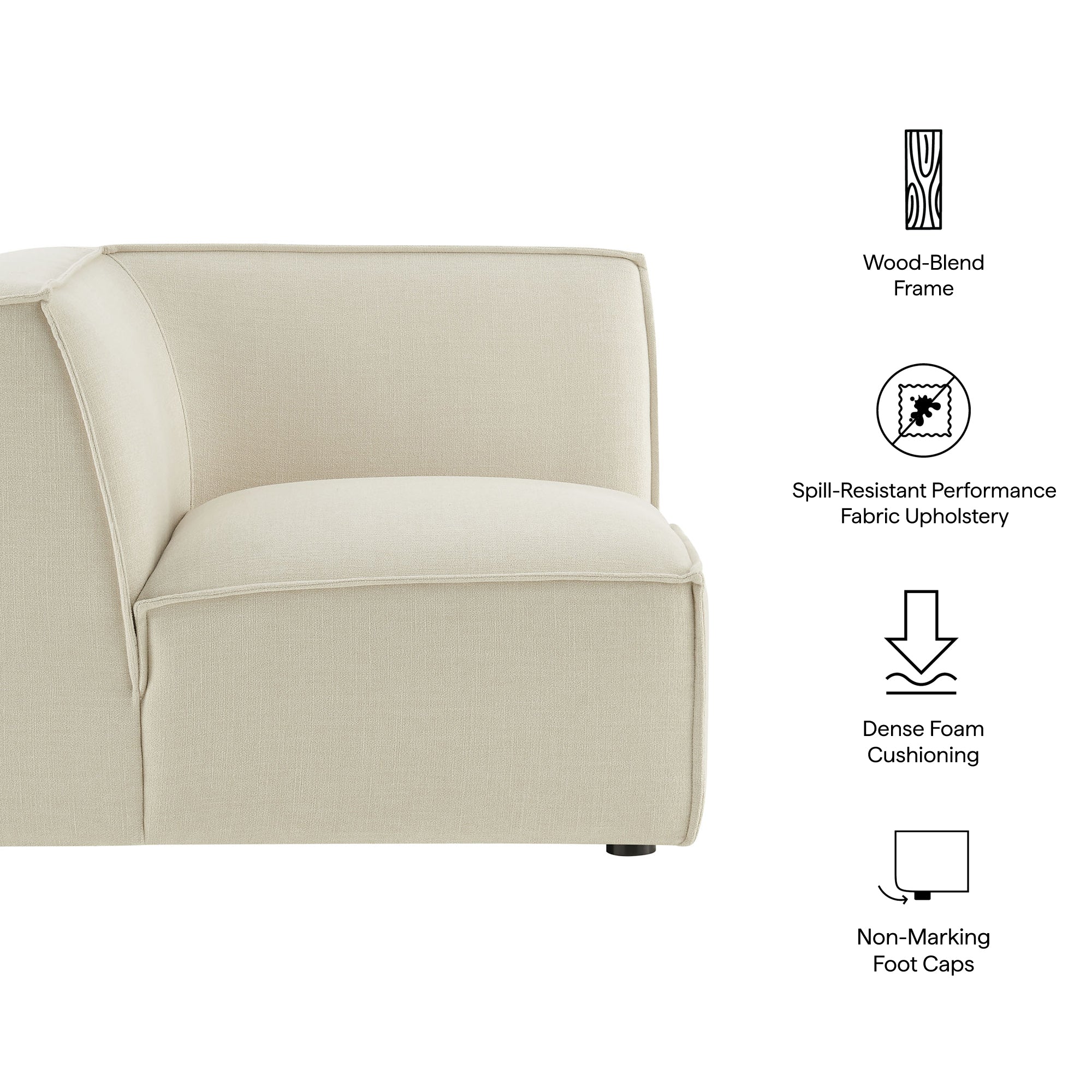 Modway EEI-7393 Restore Performance Fabric Upholstered Modular Corner Chair