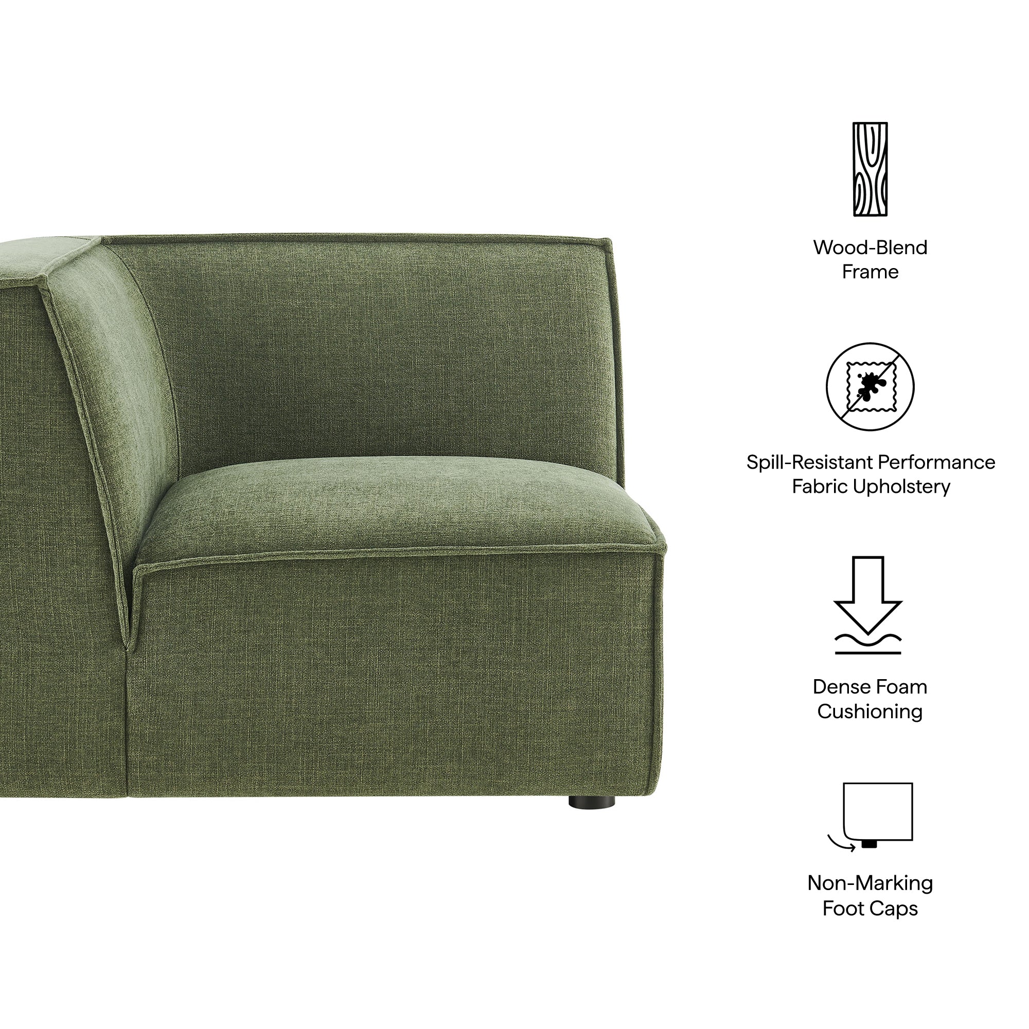 Modway EEI-7393 Restore Performance Fabric Upholstered Modular Corner Chair