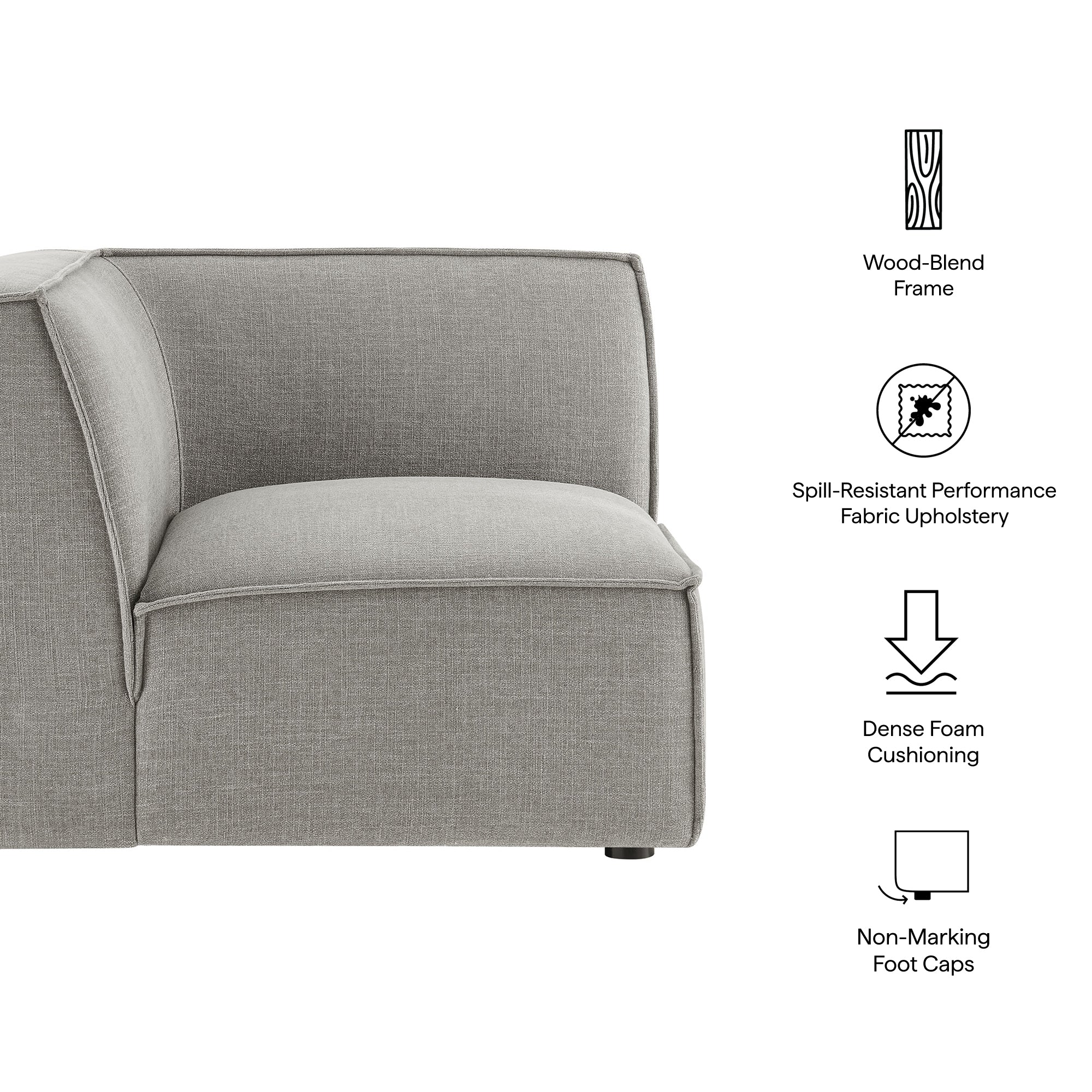 Modway EEI-7393 Restore Performance Fabric Upholstered Modular Corner Chair