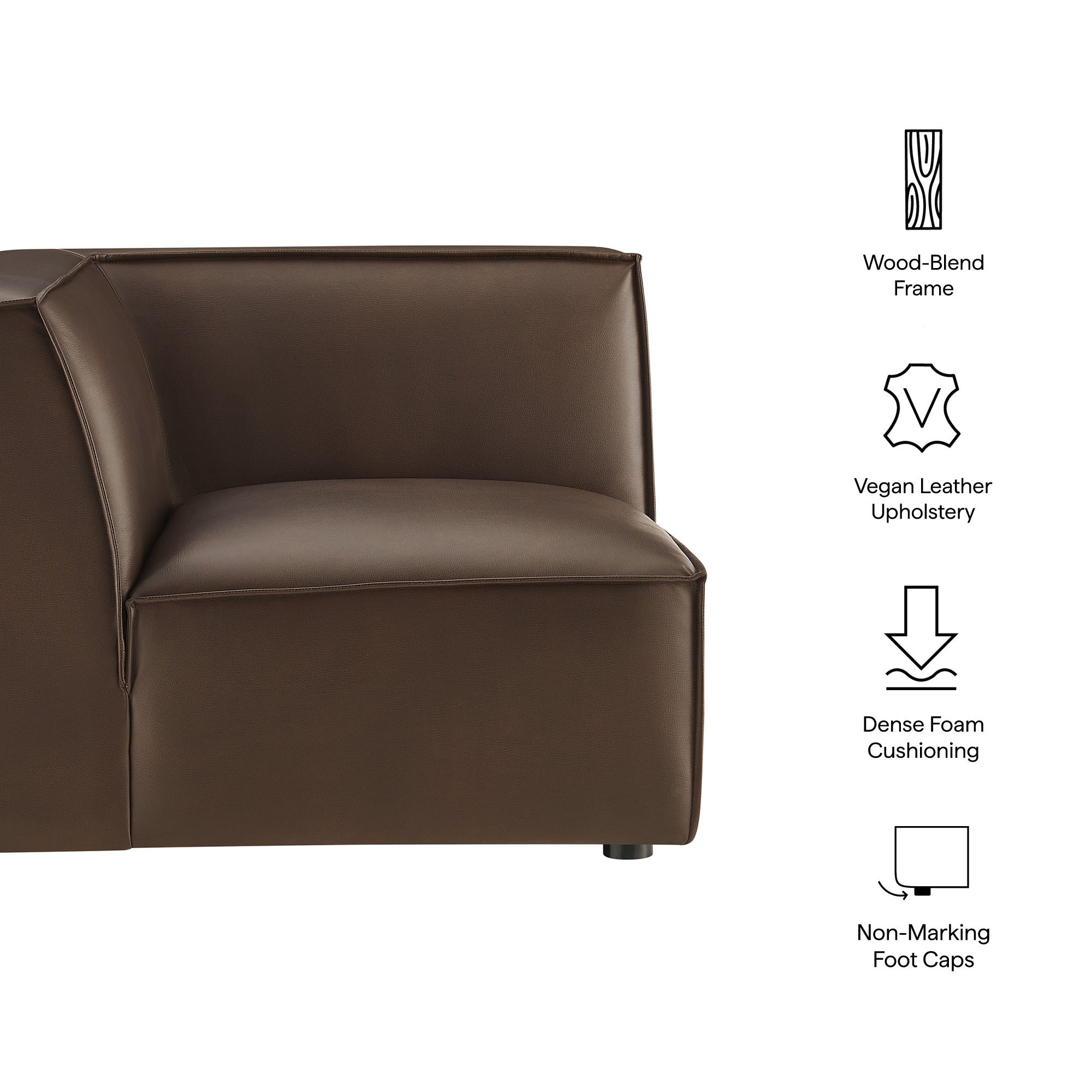 Modway EEI-7394 Restore Vegan Leather Modular Corner Chair