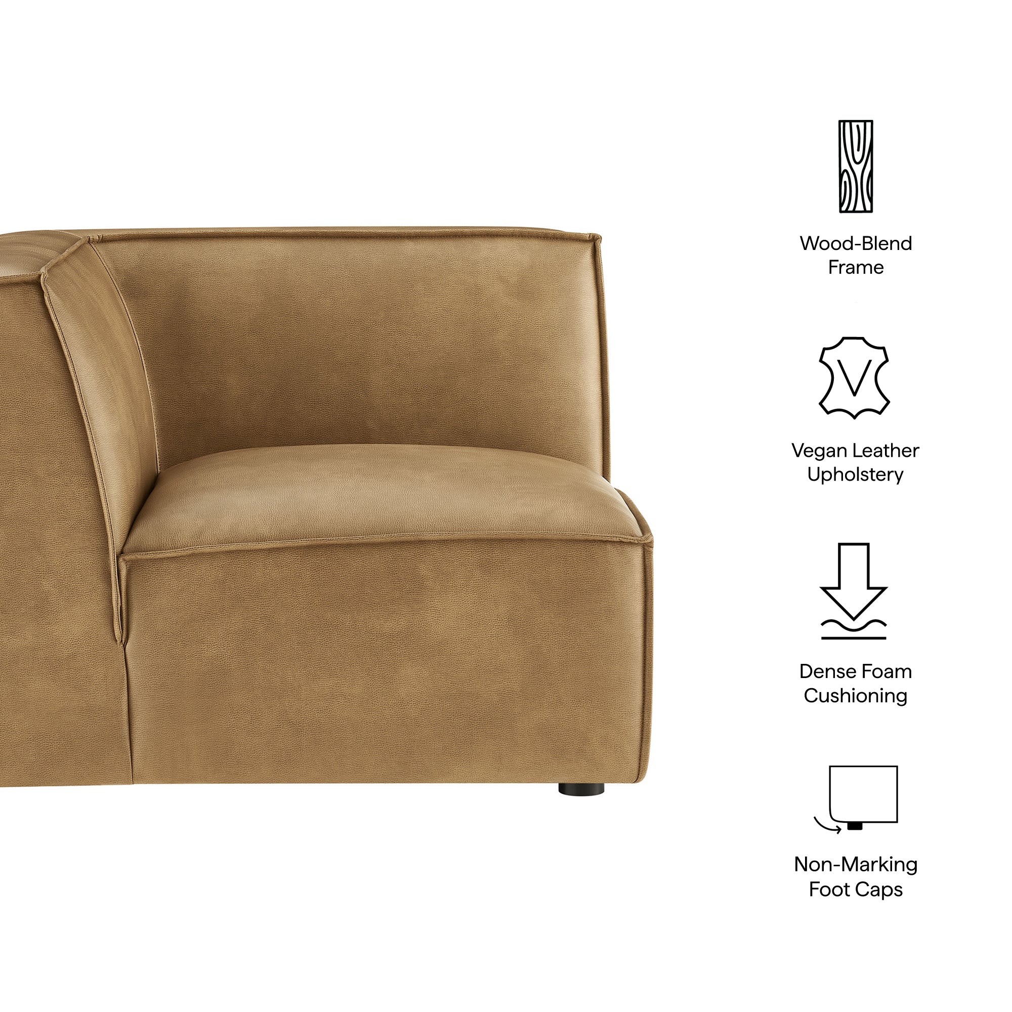 Modway EEI-7394 Restore Vegan Leather Modular Corner Chair