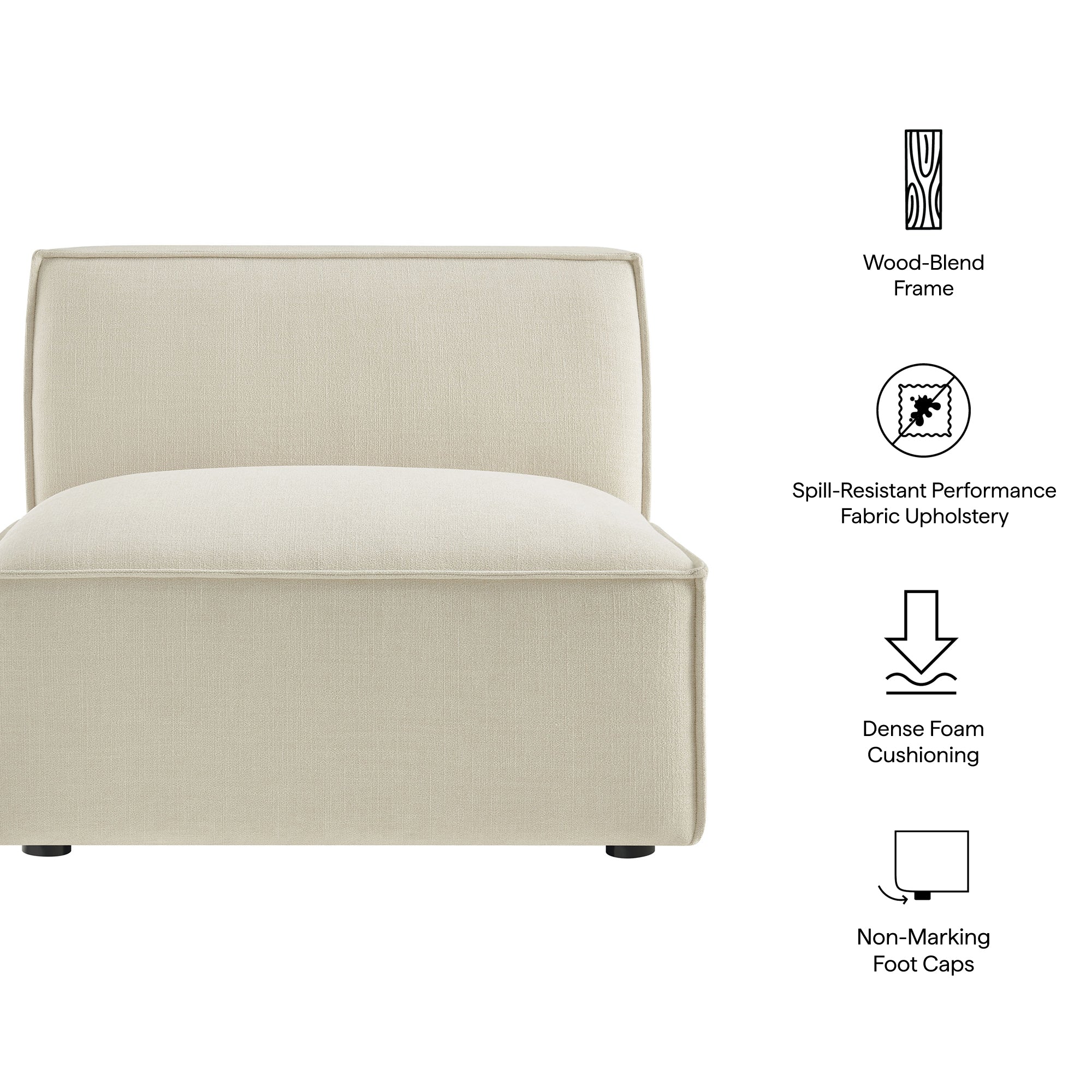 Modway EEI-7395 Restore Performance Fabric Upholstered Armless Modular Chair
