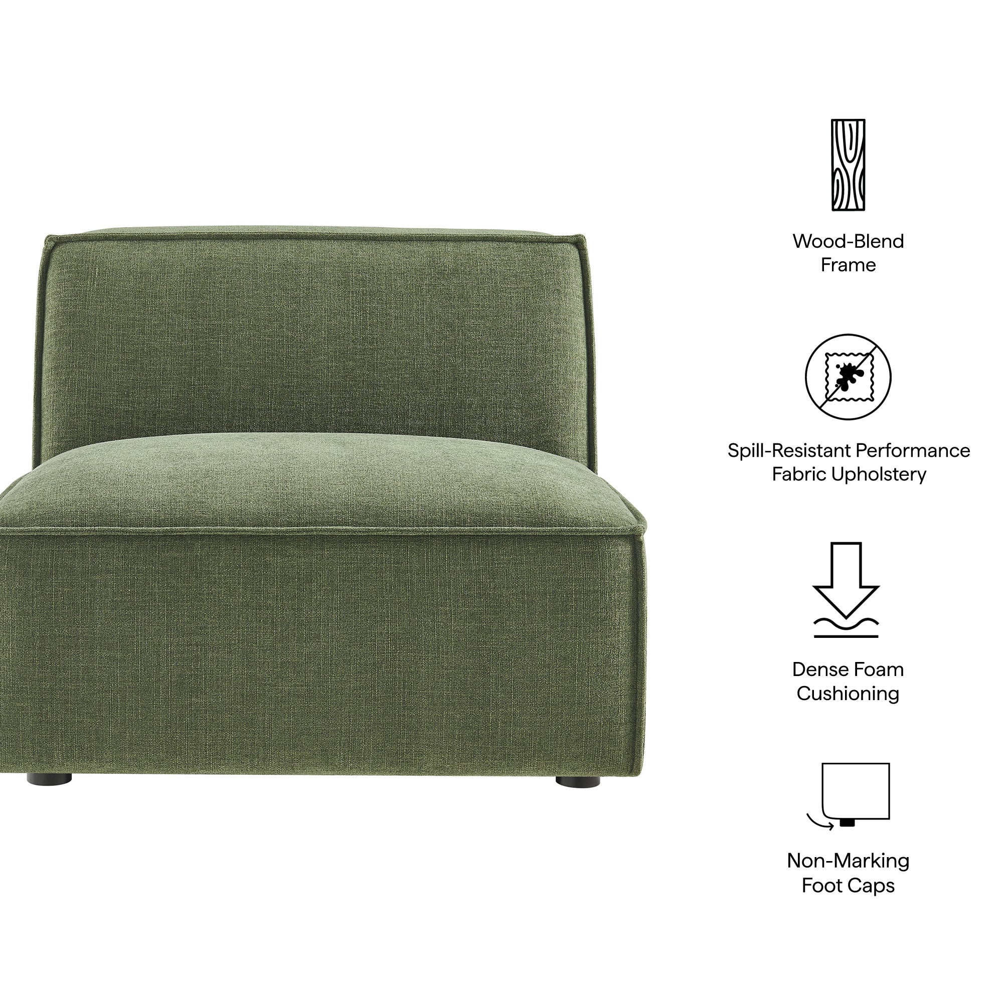 Modway EEI-7395 Restore Performance Fabric Upholstered Armless Modular Chair