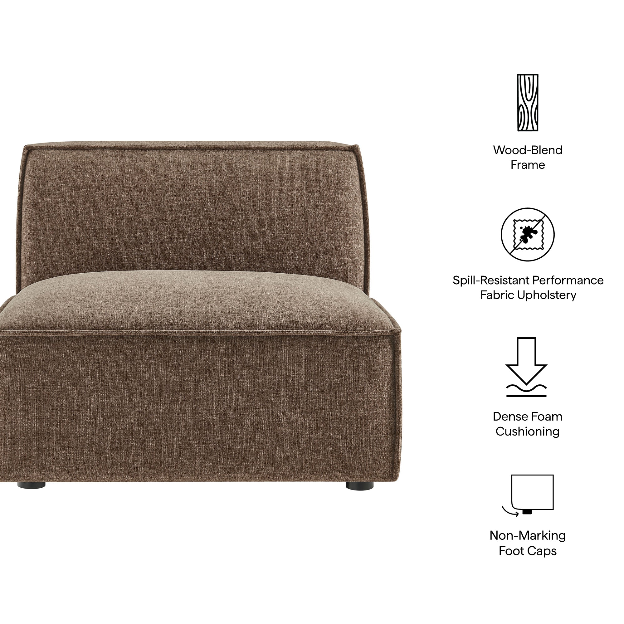 Modway EEI-7395 Restore Performance Fabric Upholstered Armless Modular Chair