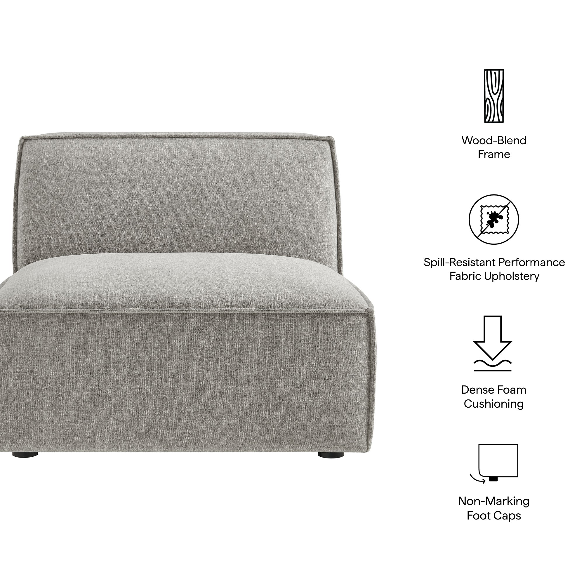 Modway EEI-7395 Restore Performance Fabric Upholstered Armless Modular Chair