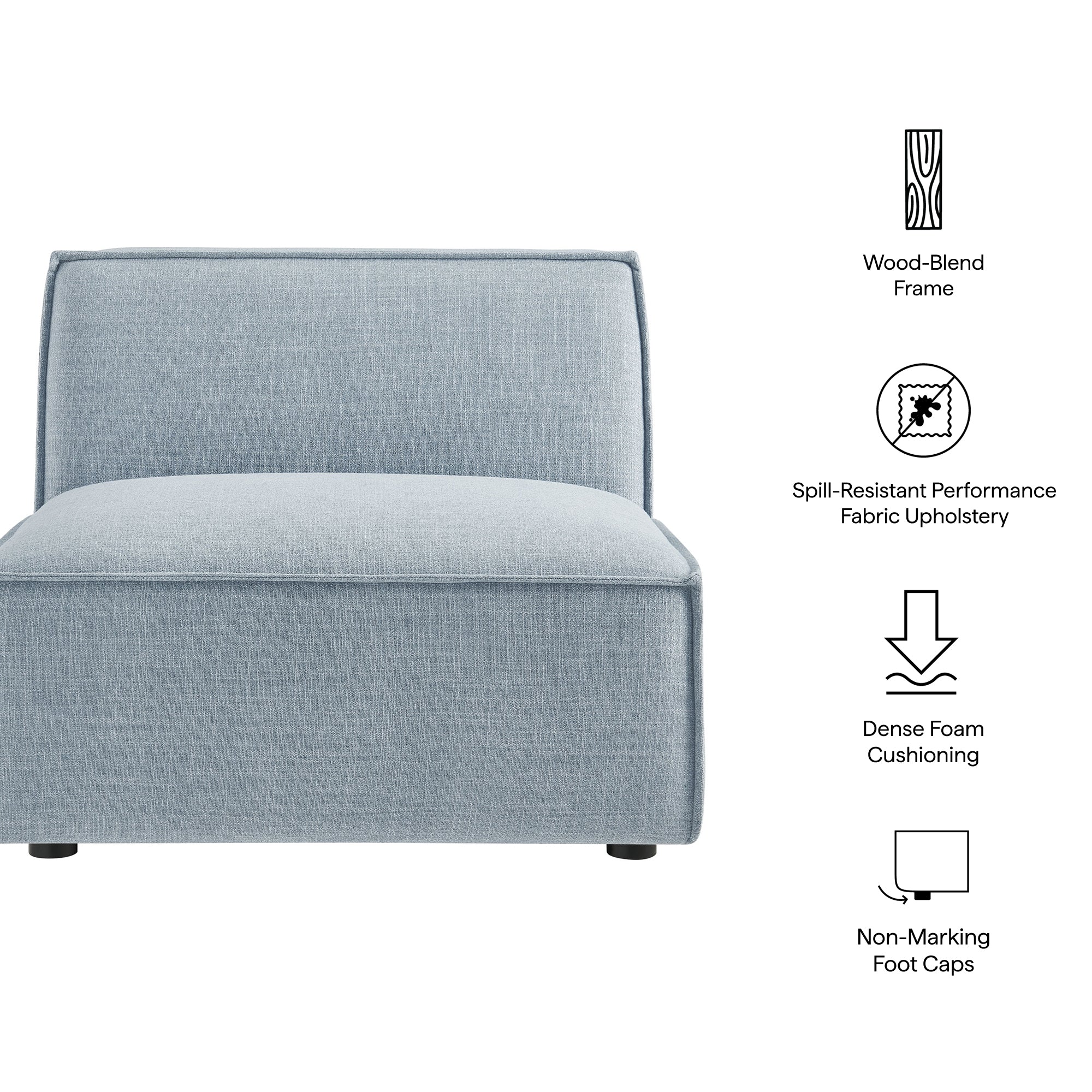 Modway EEI-7395 Restore Performance Fabric Upholstered Armless Modular Chair