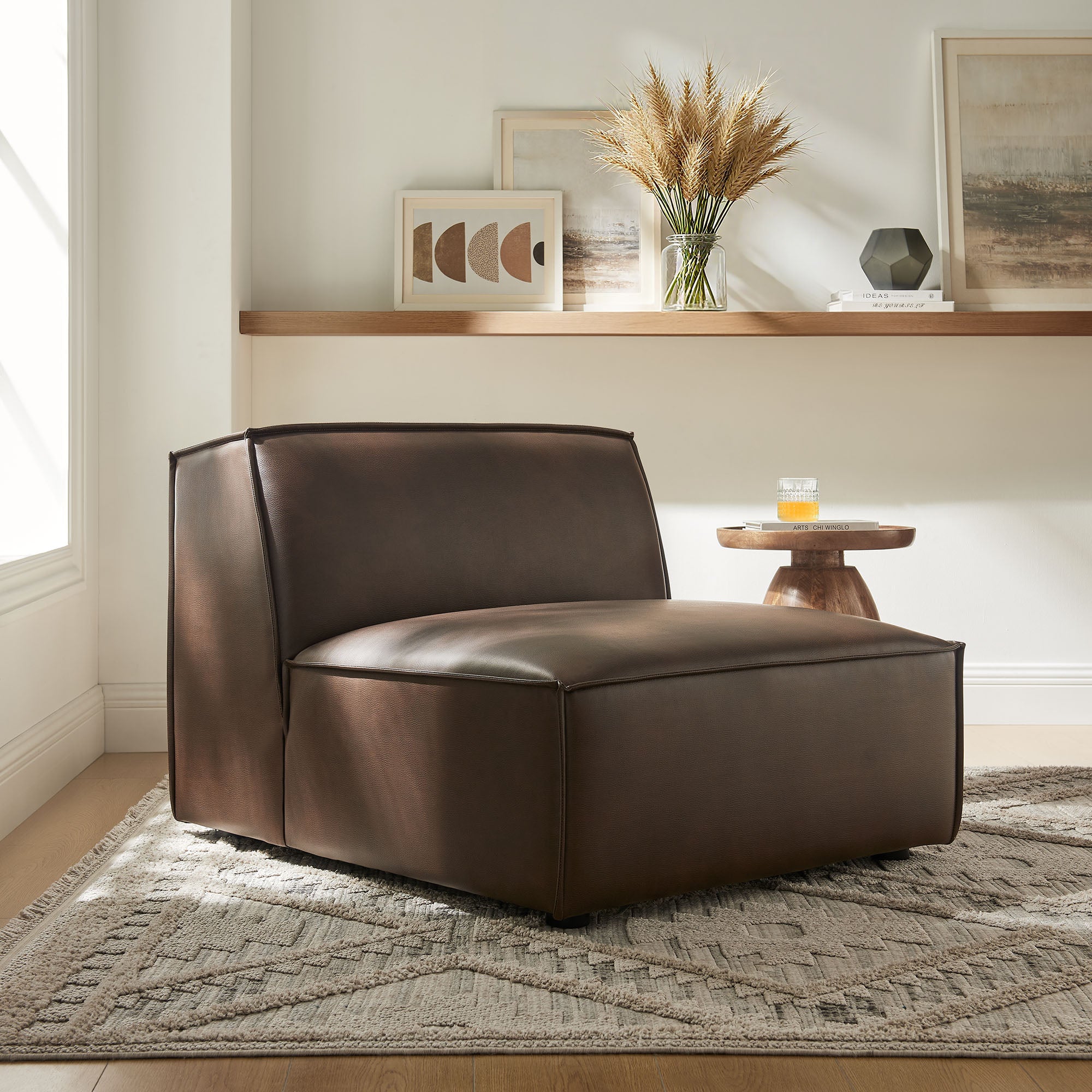 Modway EEI-7396 Restore Vegan Leather Armless Modular Chair