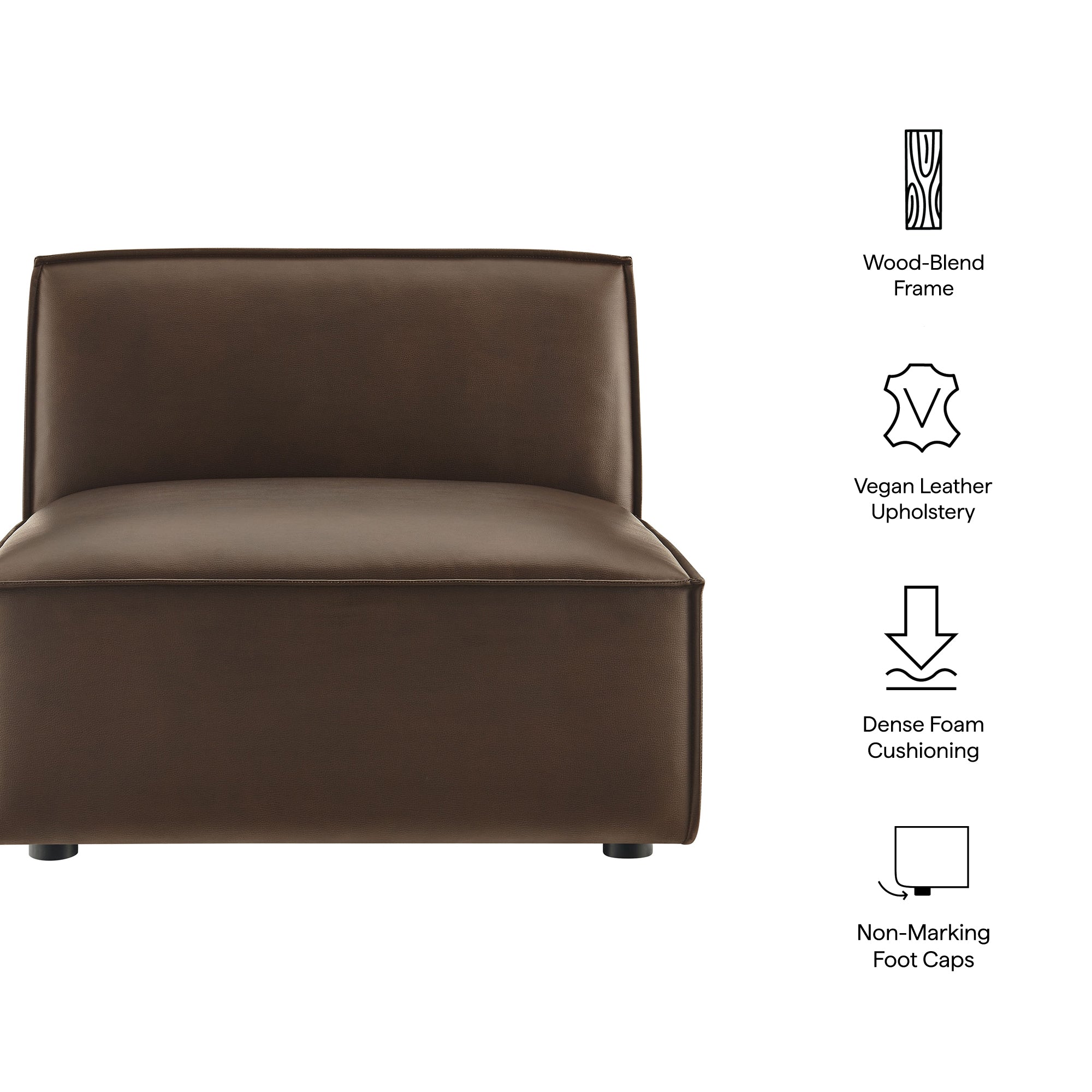 Modway EEI-7396 Restore Vegan Leather Armless Modular Chair