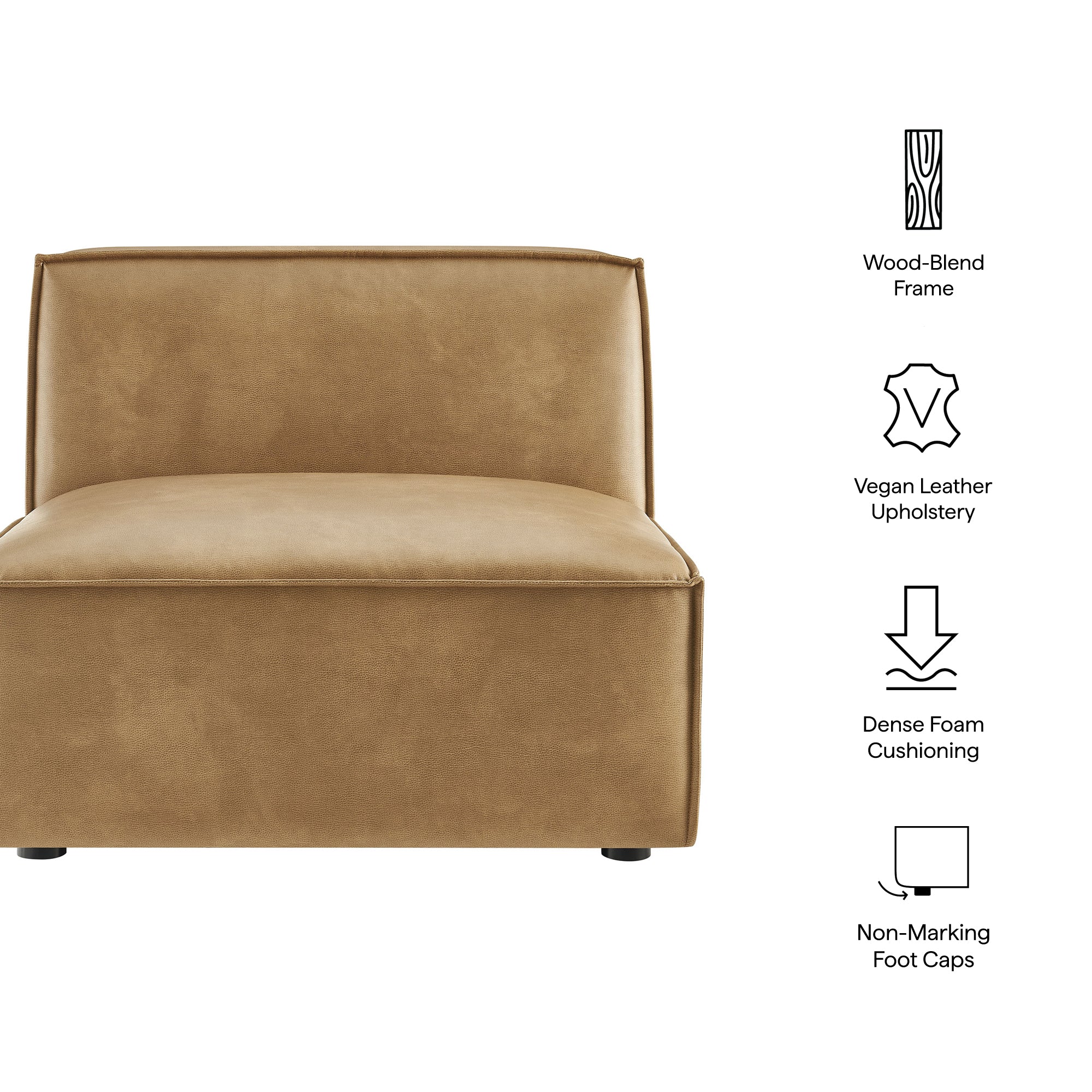 Modway EEI-7396 Restore Vegan Leather Armless Modular Chair