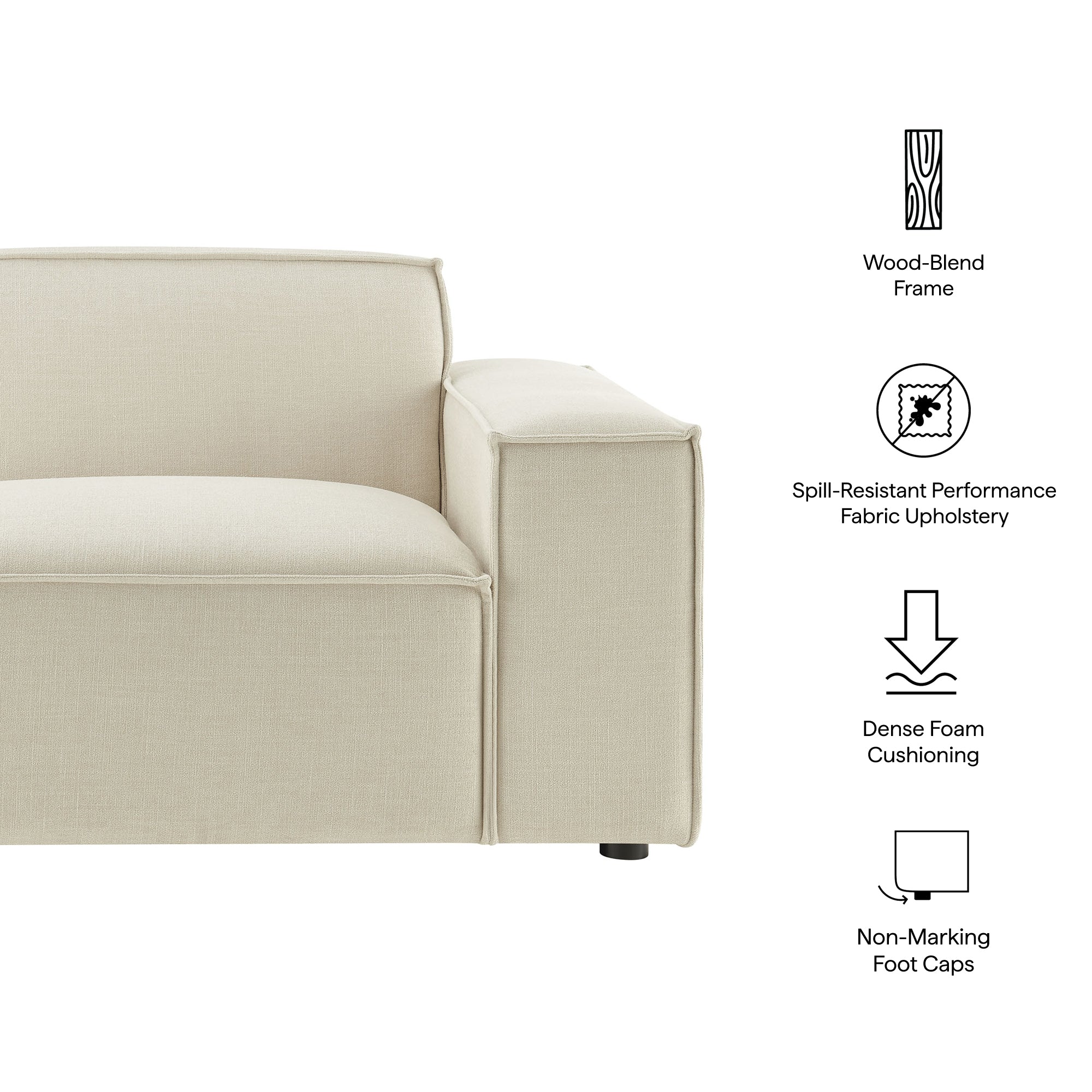 Modway EEI-7397 Restore Performance Fabric Upholstered Right-Facing Modular Lounge Chair