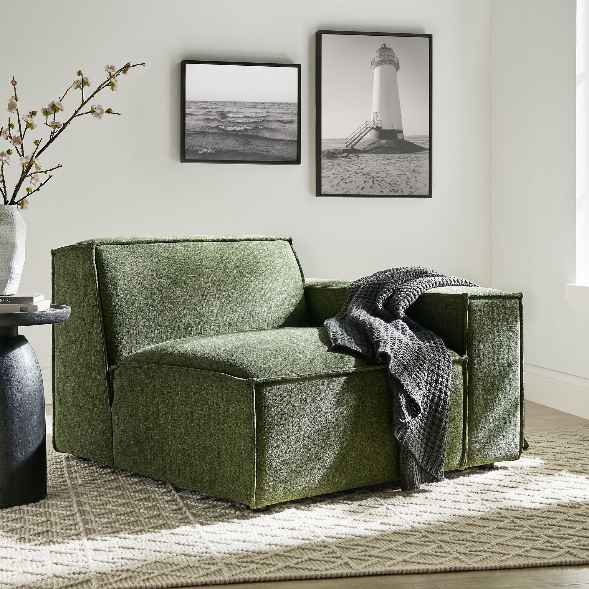 Modway EEI-7397 Restore Performance Fabric Upholstered Right-Facing Modular Lounge Chair