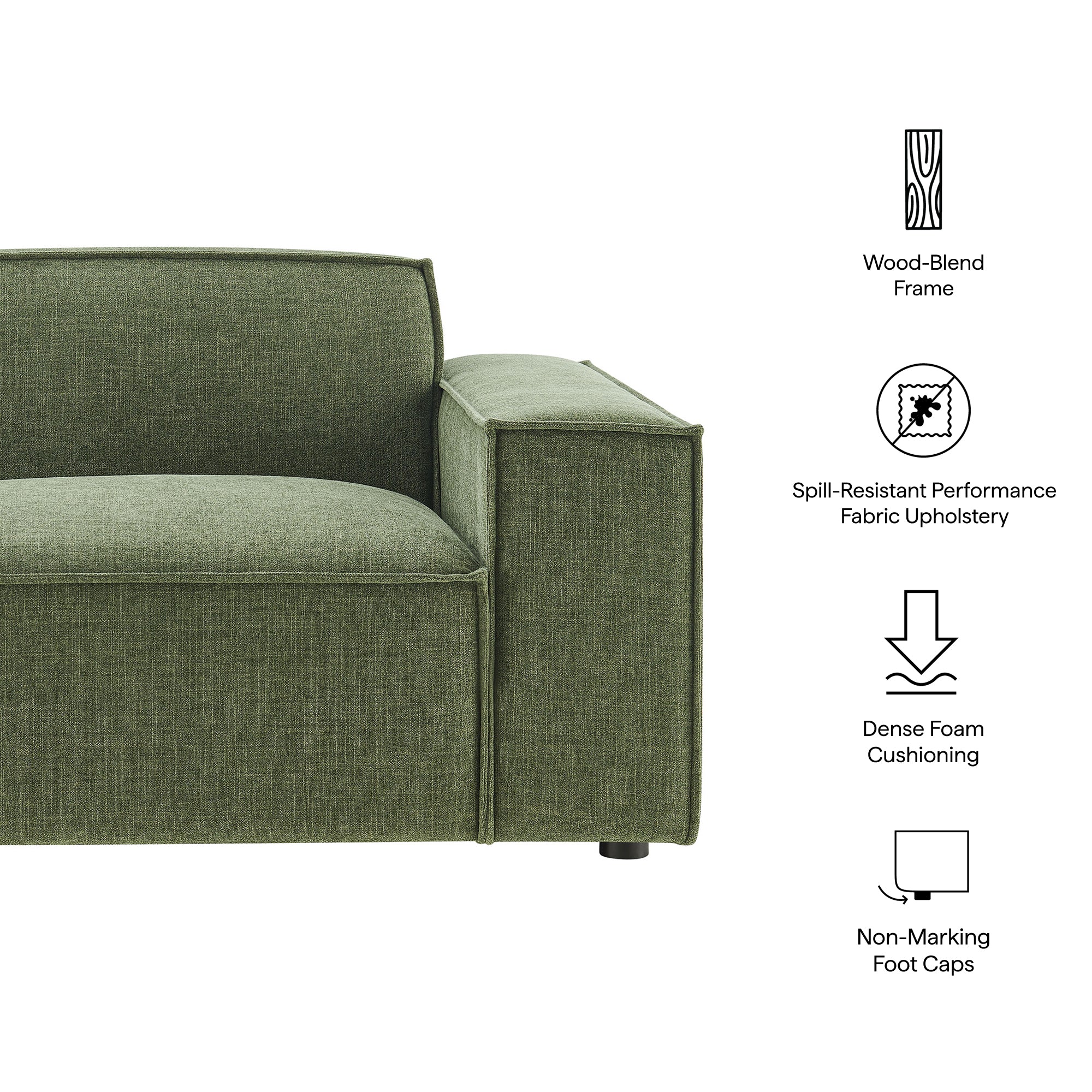 Modway EEI-7397 Restore Performance Fabric Upholstered Right-Facing Modular Lounge Chair