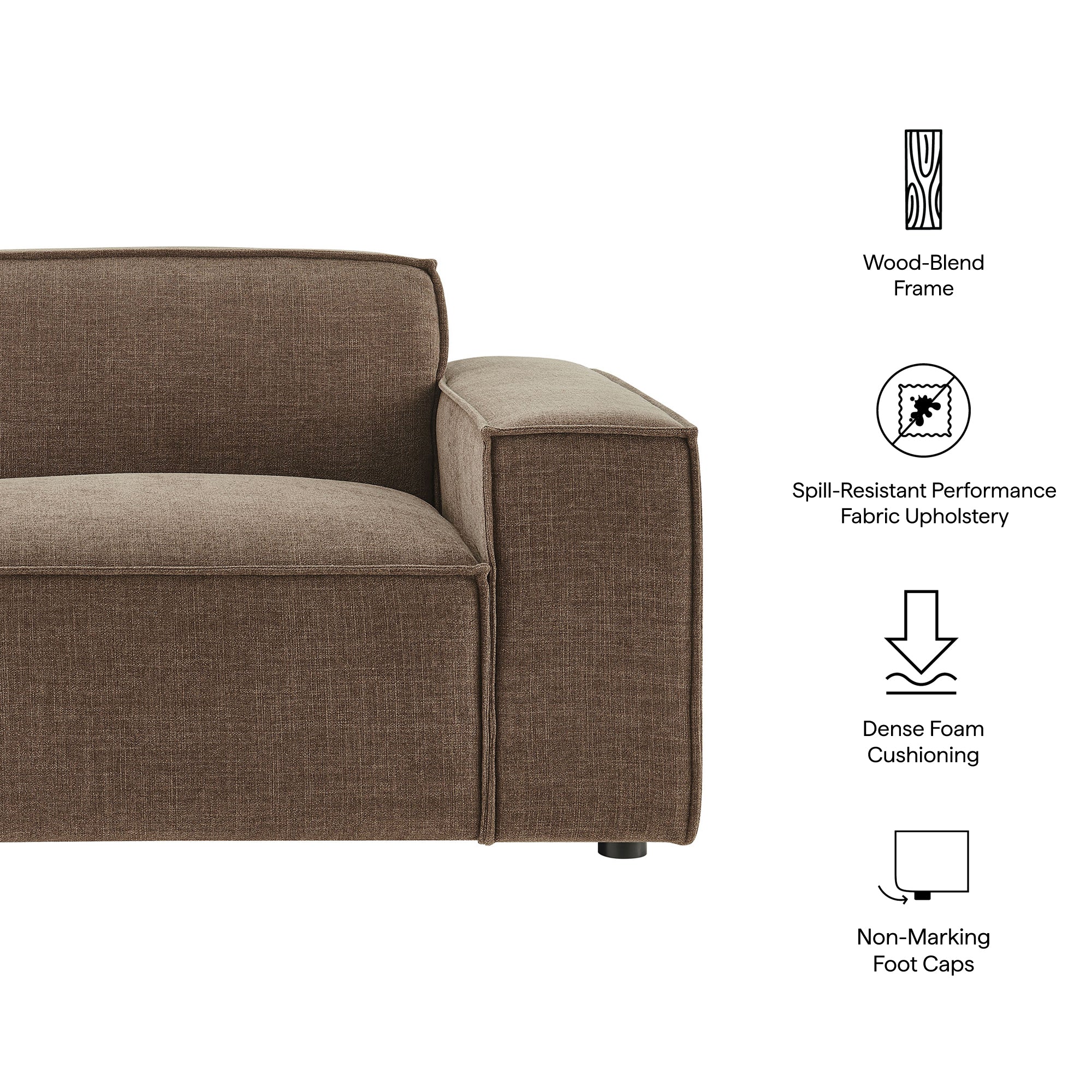 Modway EEI-7397 Restore Performance Fabric Upholstered Right-Facing Modular Lounge Chair