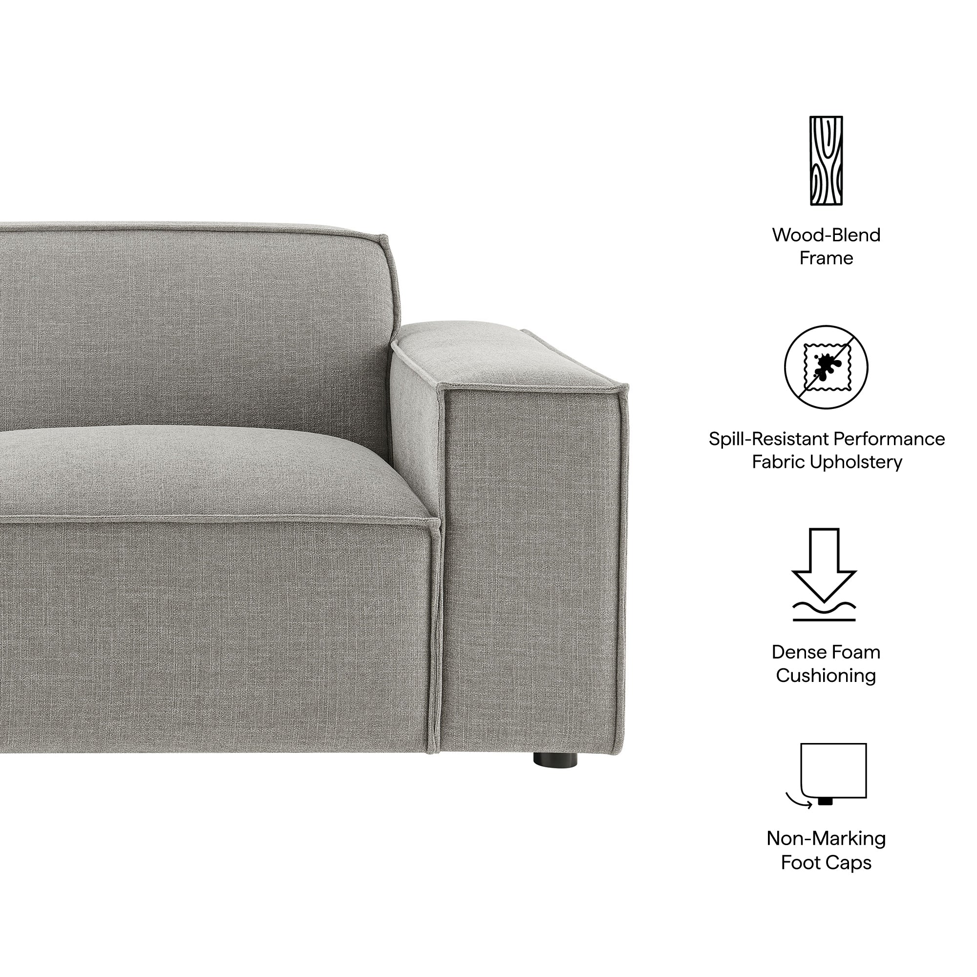 Modway EEI-7397 Restore Performance Fabric Upholstered Right-Facing Modular Lounge Chair