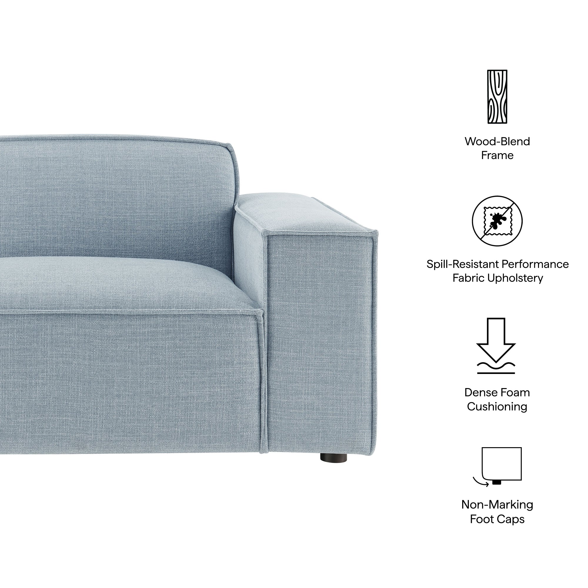 Modway EEI-7397 Restore Performance Fabric Upholstered Right-Facing Modular Lounge Chair