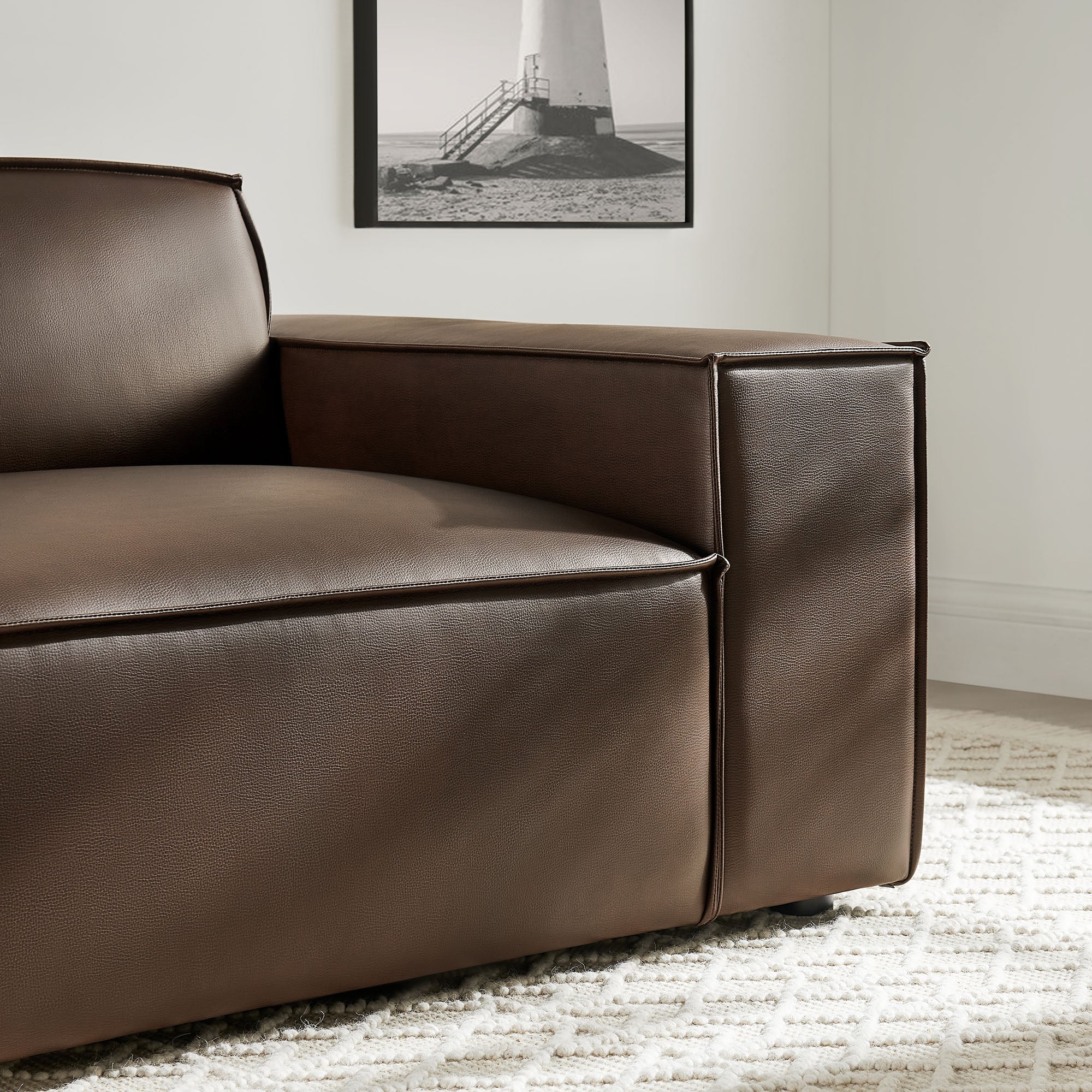 Modway EEI-7398 Restore Vegan Leather Right-Facing Modular Lounge Chair