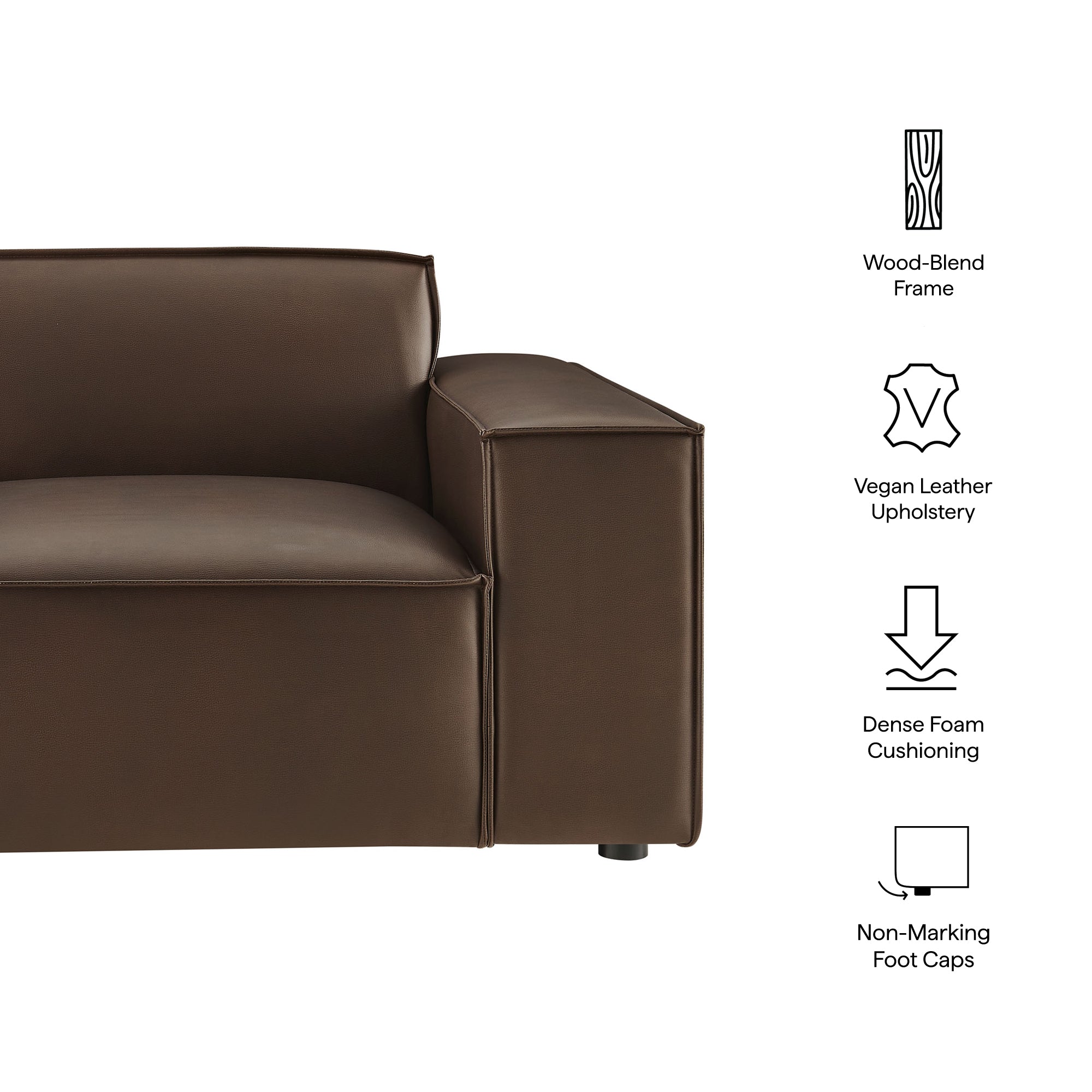Modway EEI-7398 Restore Vegan Leather Right-Facing Modular Lounge Chair
