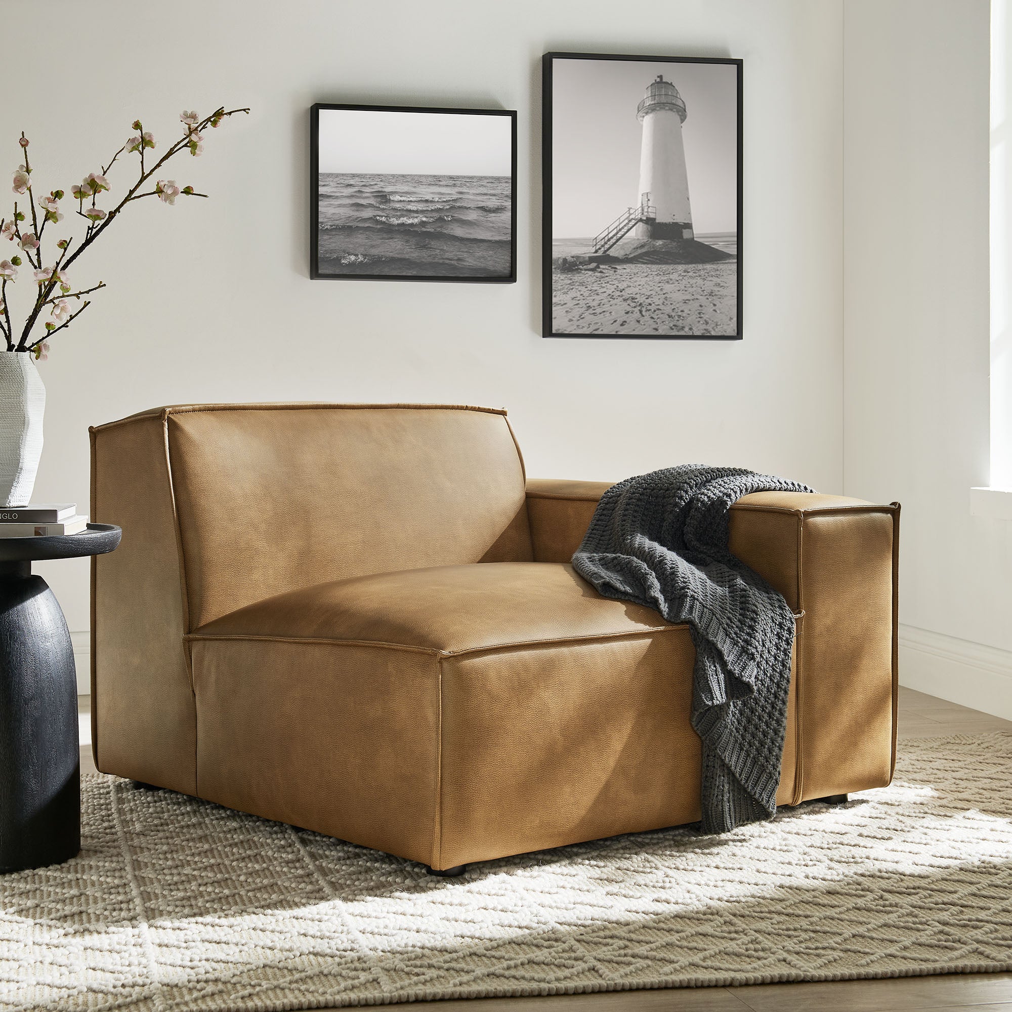 Modway EEI-7398 Restore Vegan Leather Right-Facing Modular Lounge Chair