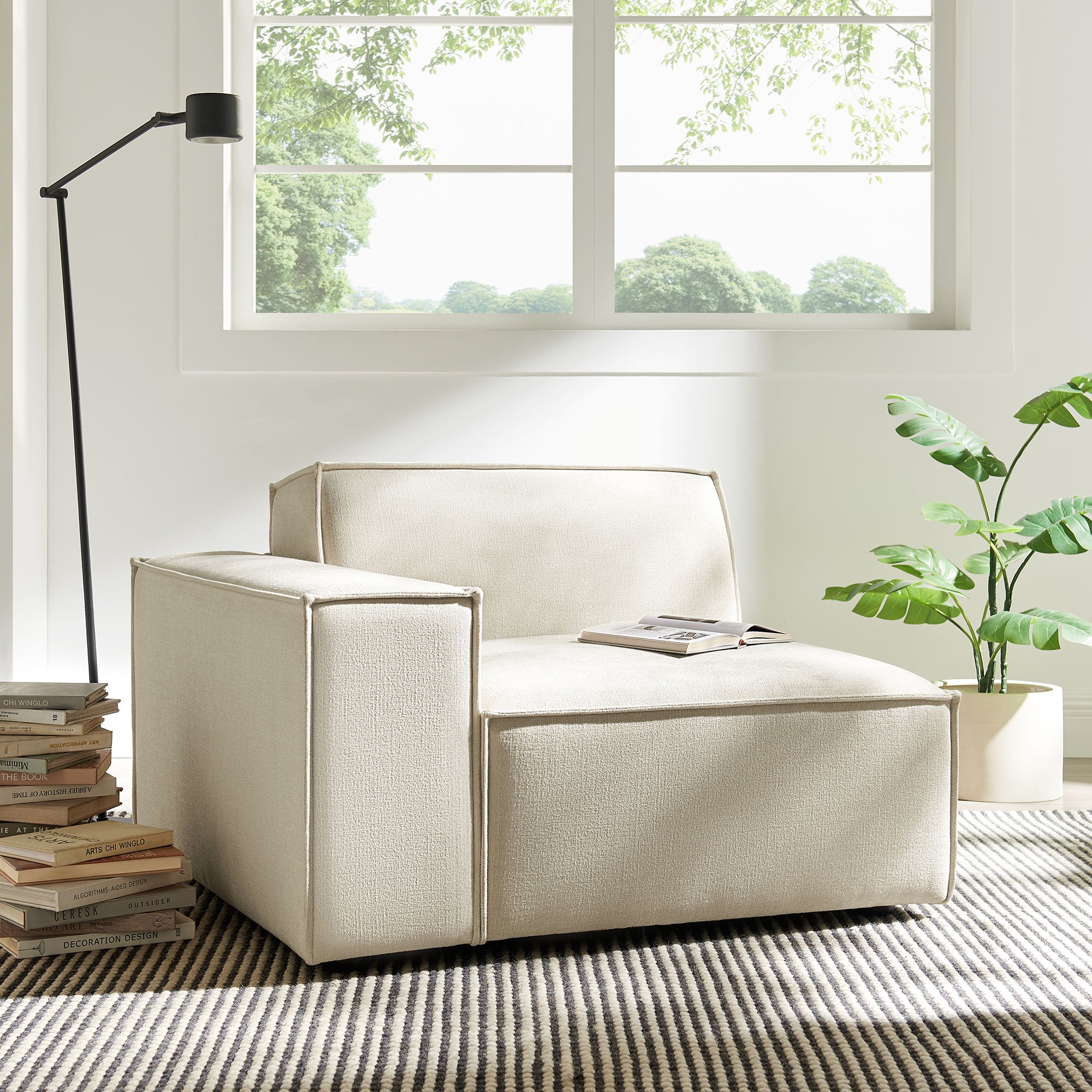 Modway EEI-7399 Restore Performance Fabric Upholstered Left-Facing Modular Lounge Chair