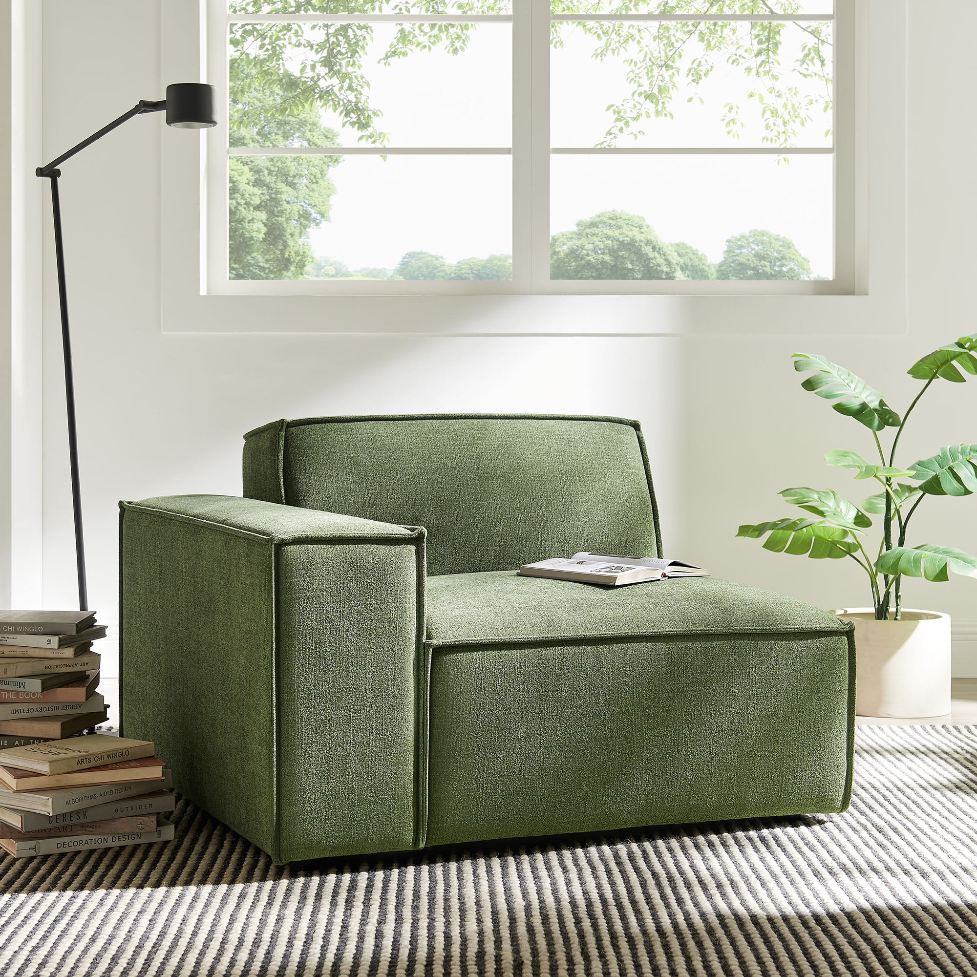 Modway EEI-7399 Restore Performance Fabric Upholstered Left-Facing Modular Lounge Chair