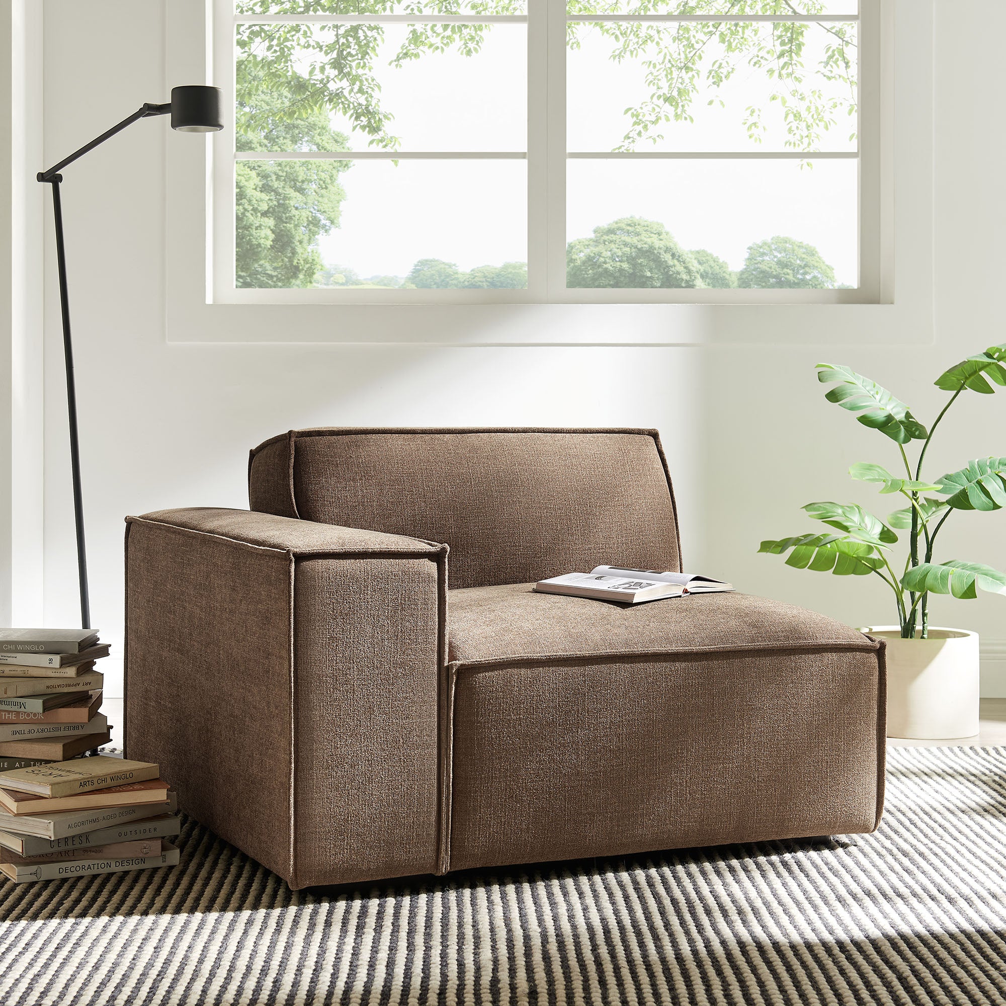 Modway EEI-7399 Restore Performance Fabric Upholstered Left-Facing Modular Lounge Chair