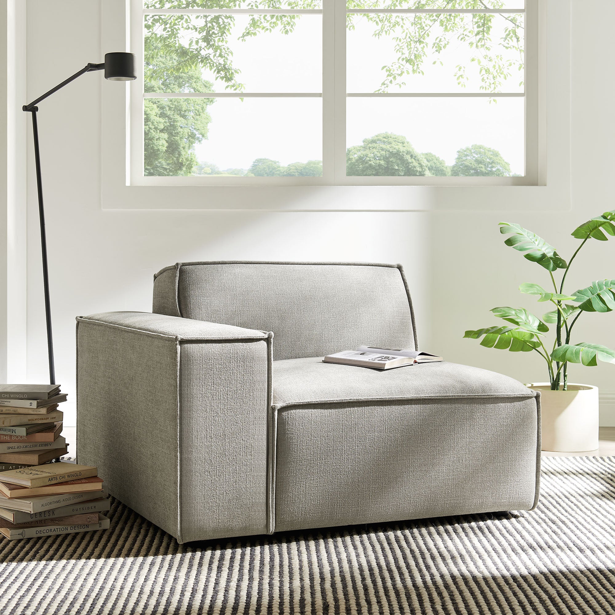Modway EEI-7399 Restore Performance Fabric Upholstered Left-Facing Modular Lounge Chair