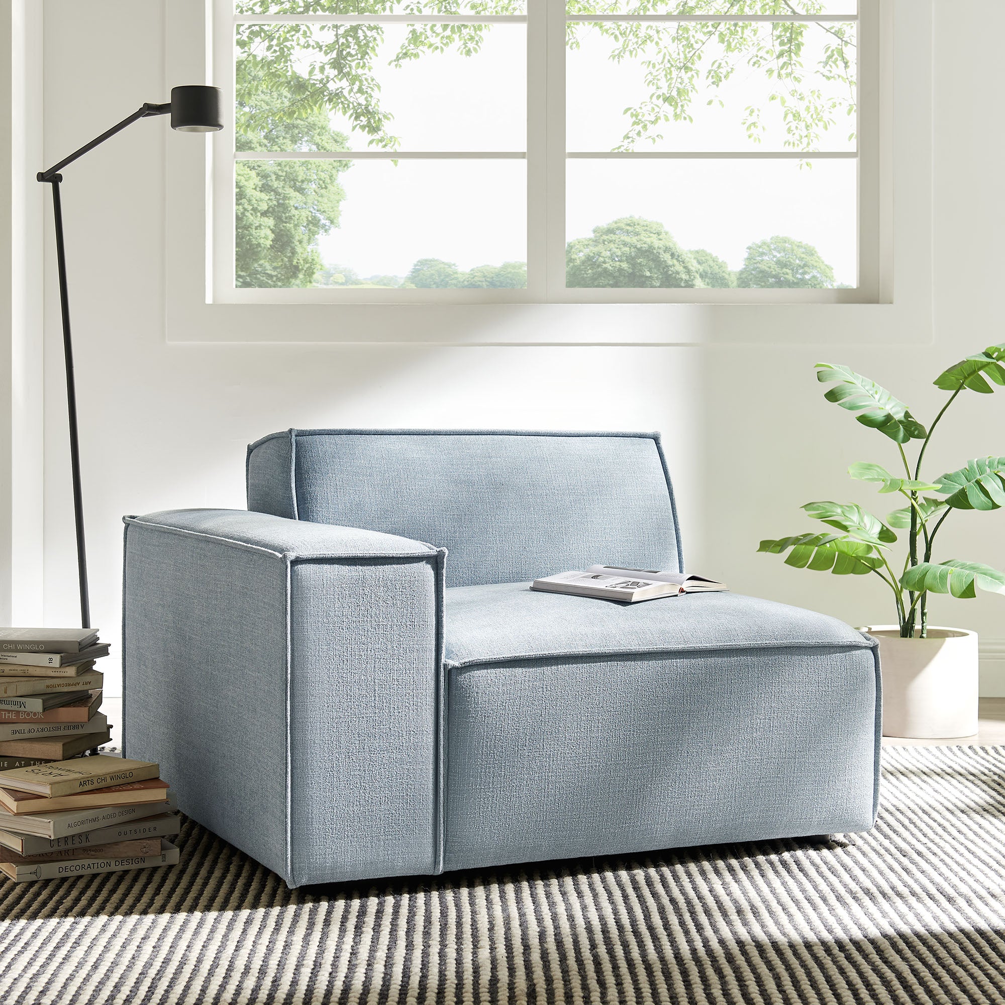 Modway EEI-7399 Restore Performance Fabric Upholstered Left-Facing Modular Lounge Chair