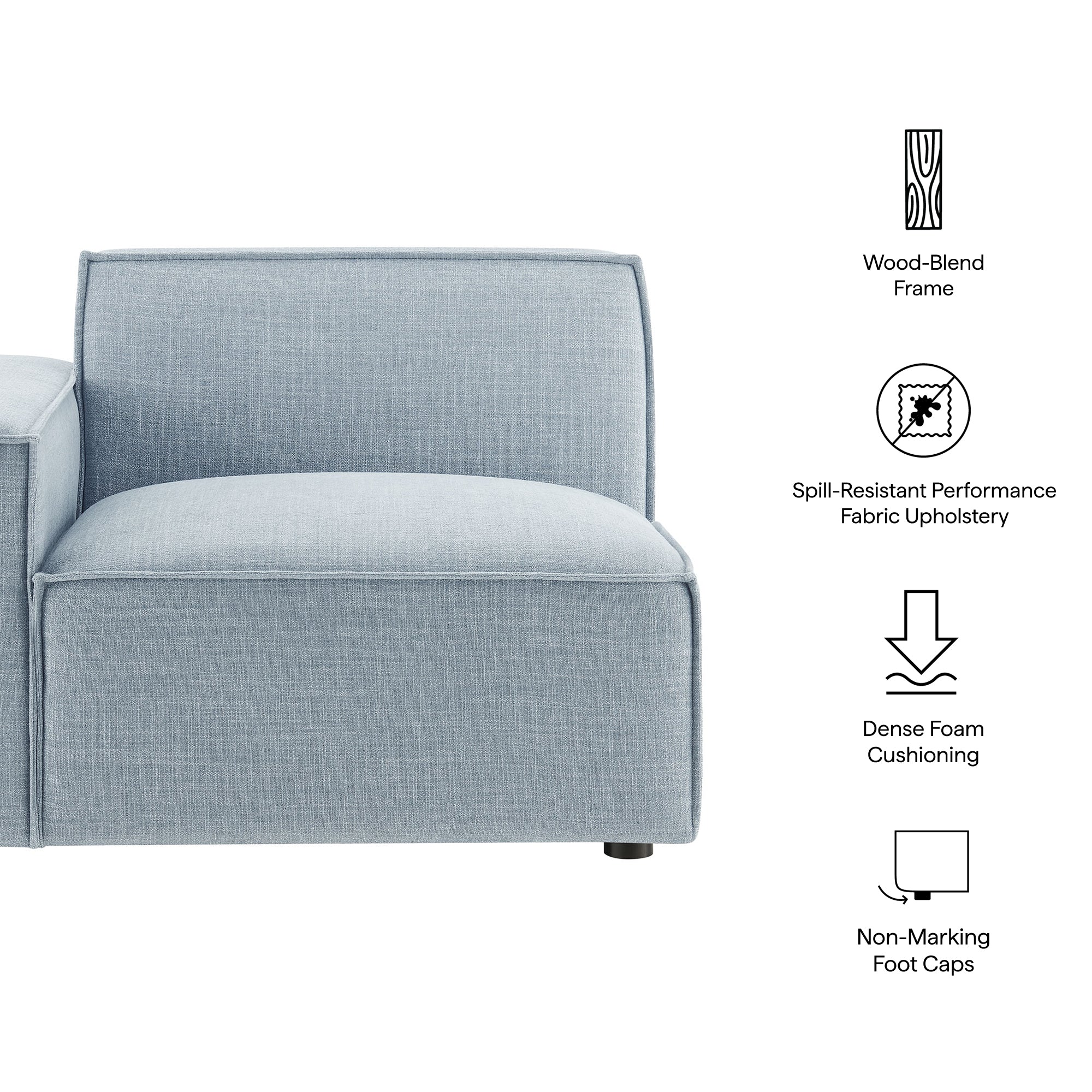 Modway EEI-7399 Restore Performance Fabric Upholstered Left-Facing Modular Lounge Chair