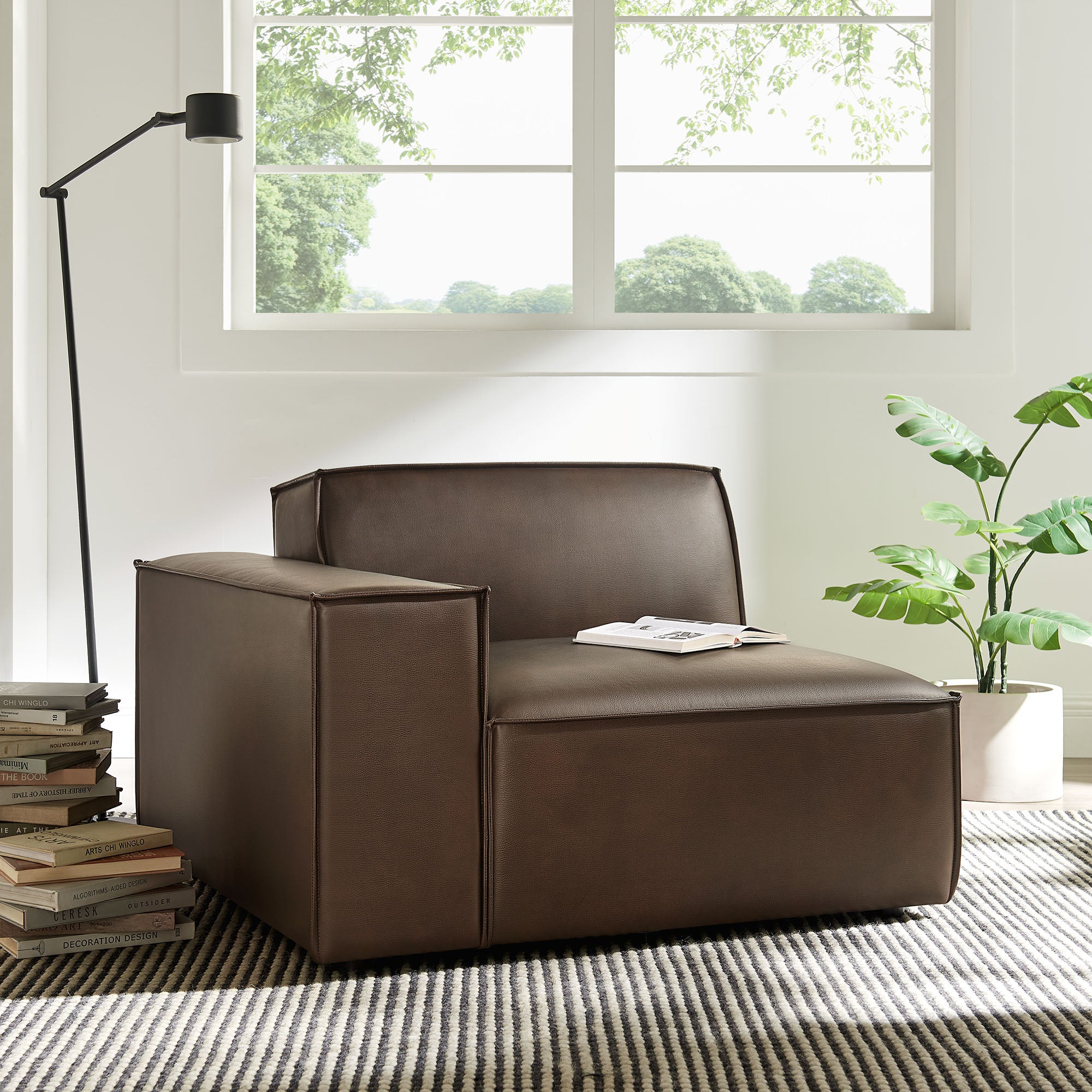 Modway EEI-7400 Restore Vegan Leather Left-Facing Modular Lounge Chair