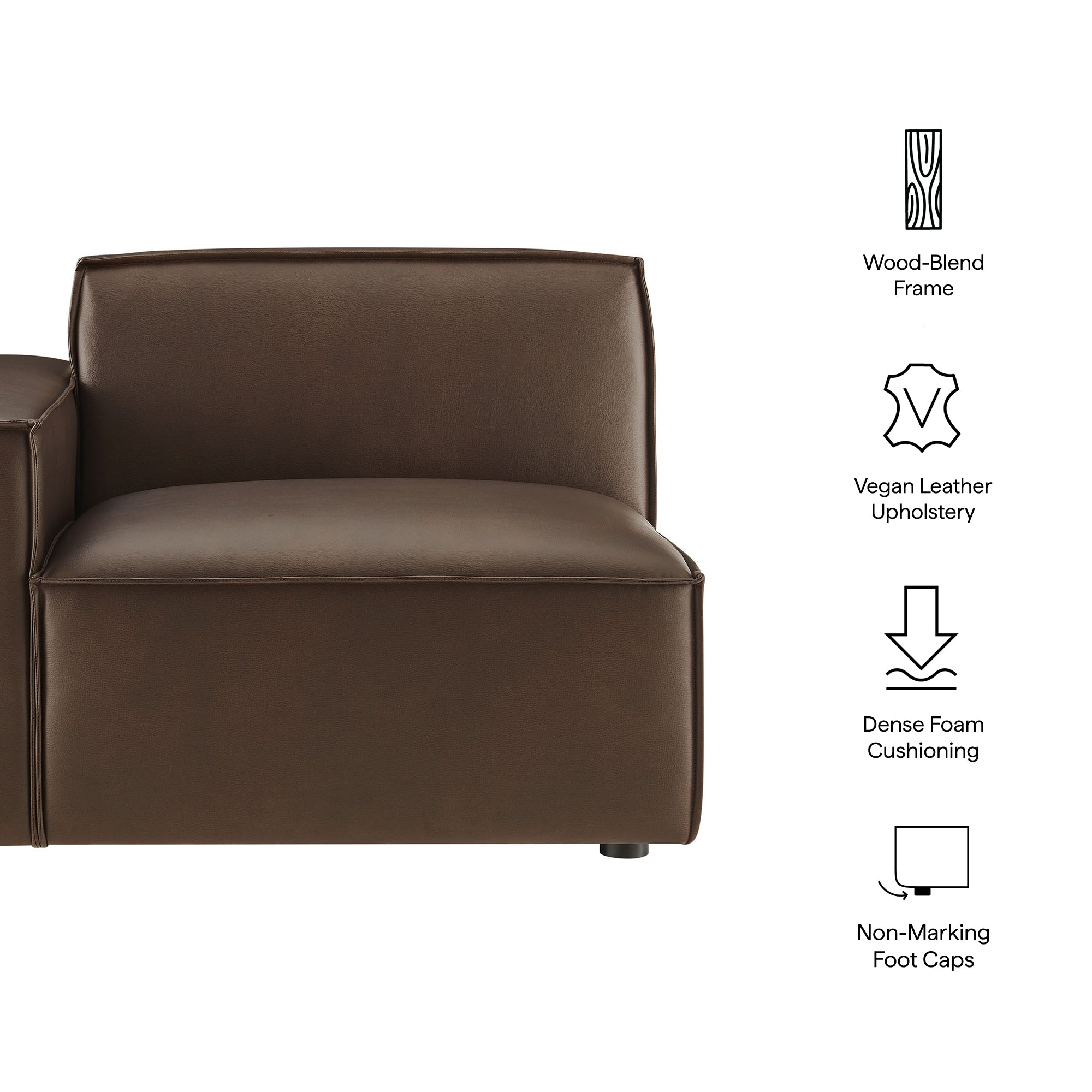 Modway EEI-7400 Restore Vegan Leather Left-Facing Modular Lounge Chair