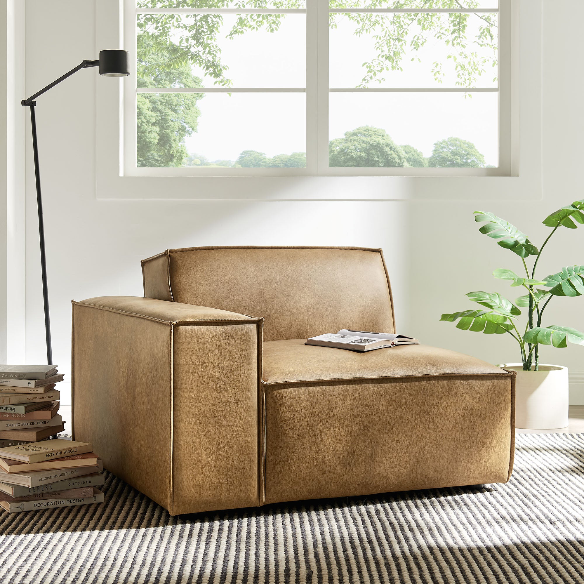Modway EEI-7400 Restore Vegan Leather Left-Facing Modular Lounge Chair