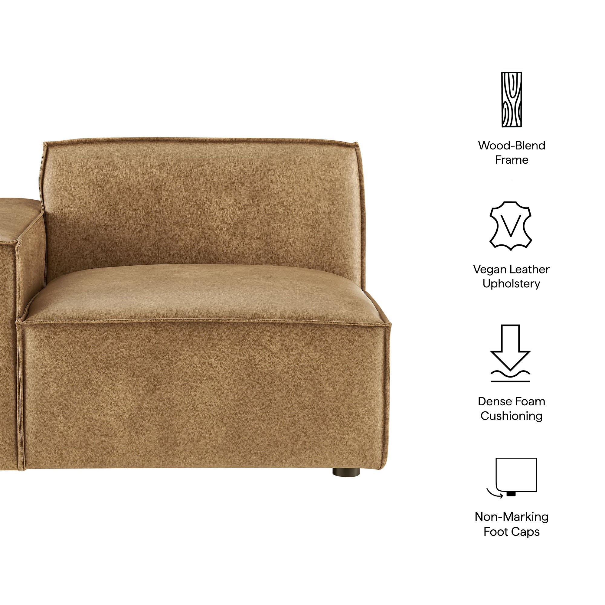 Modway EEI-7400 Restore Vegan Leather Left-Facing Modular Lounge Chair
