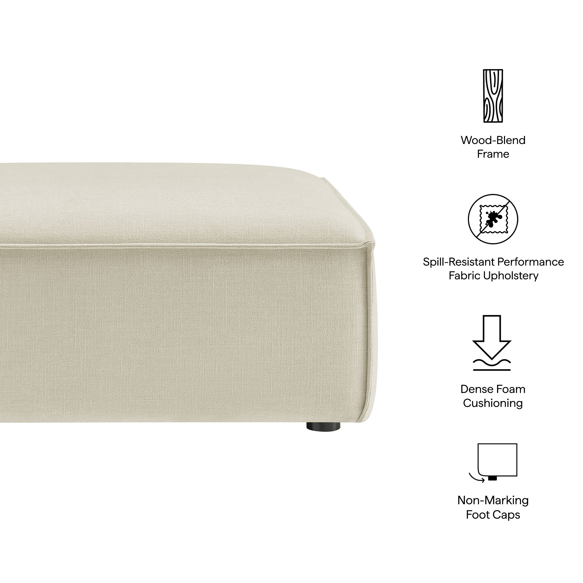 Modway EEI-7401 Restore Performance Fabric Upholstered Modular Ottoman