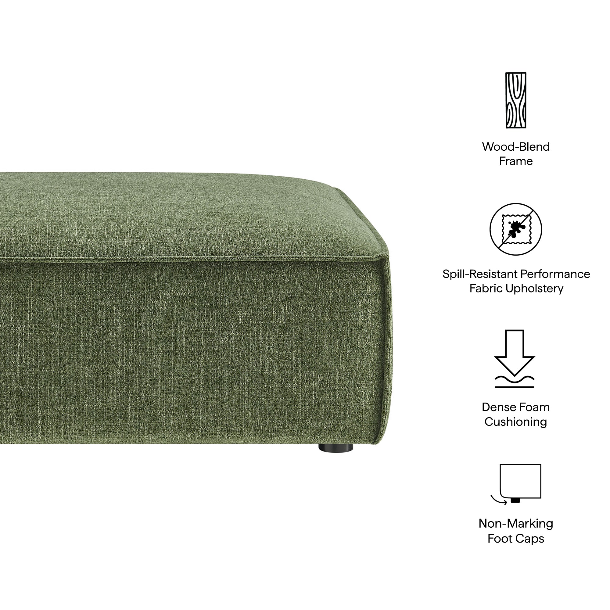 Modway EEI-7401 Restore Performance Fabric Upholstered Modular Ottoman
