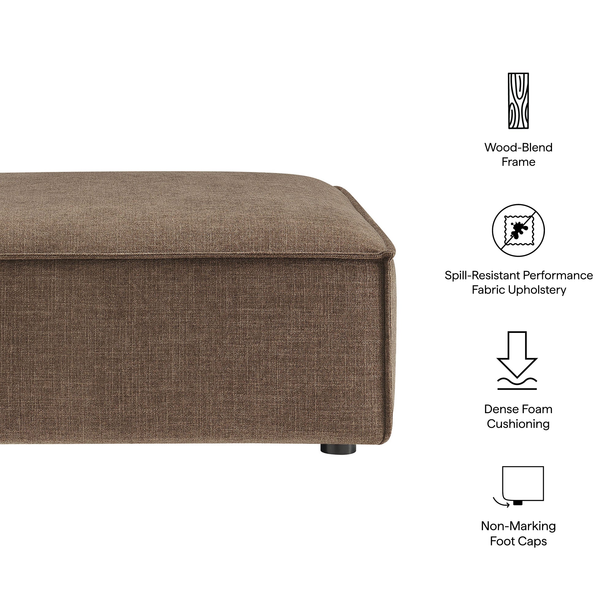 Modway EEI-7401 Restore Performance Fabric Upholstered Modular Ottoman