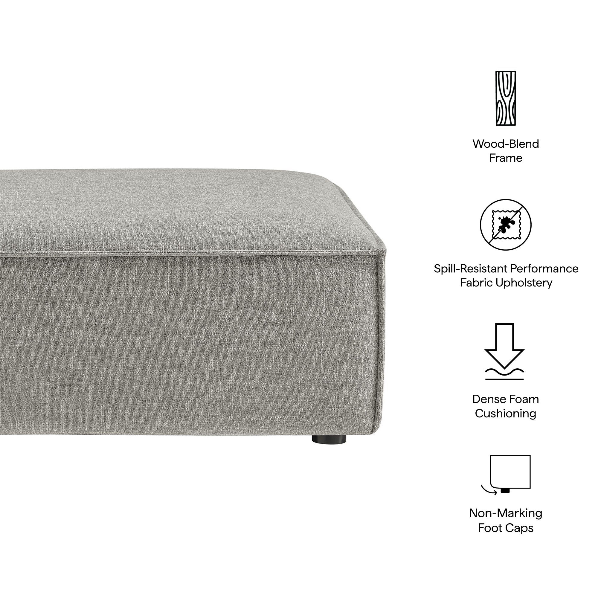 Modway EEI-7401 Restore Performance Fabric Upholstered Modular Ottoman