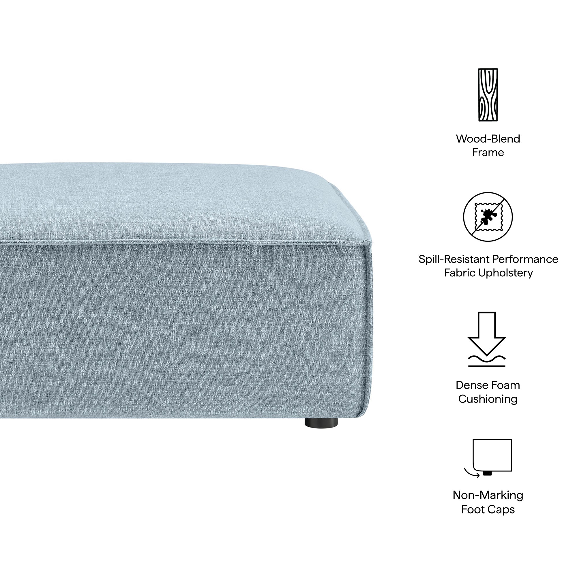 Modway EEI-7401 Restore Performance Fabric Upholstered Modular Ottoman