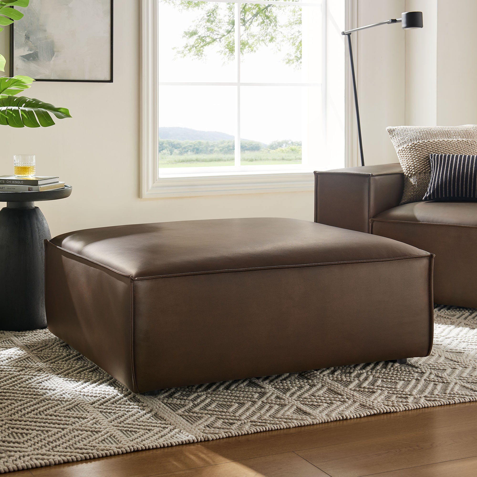 Modway EEI-7402 Restore Vegan Leather Modular Ottoman