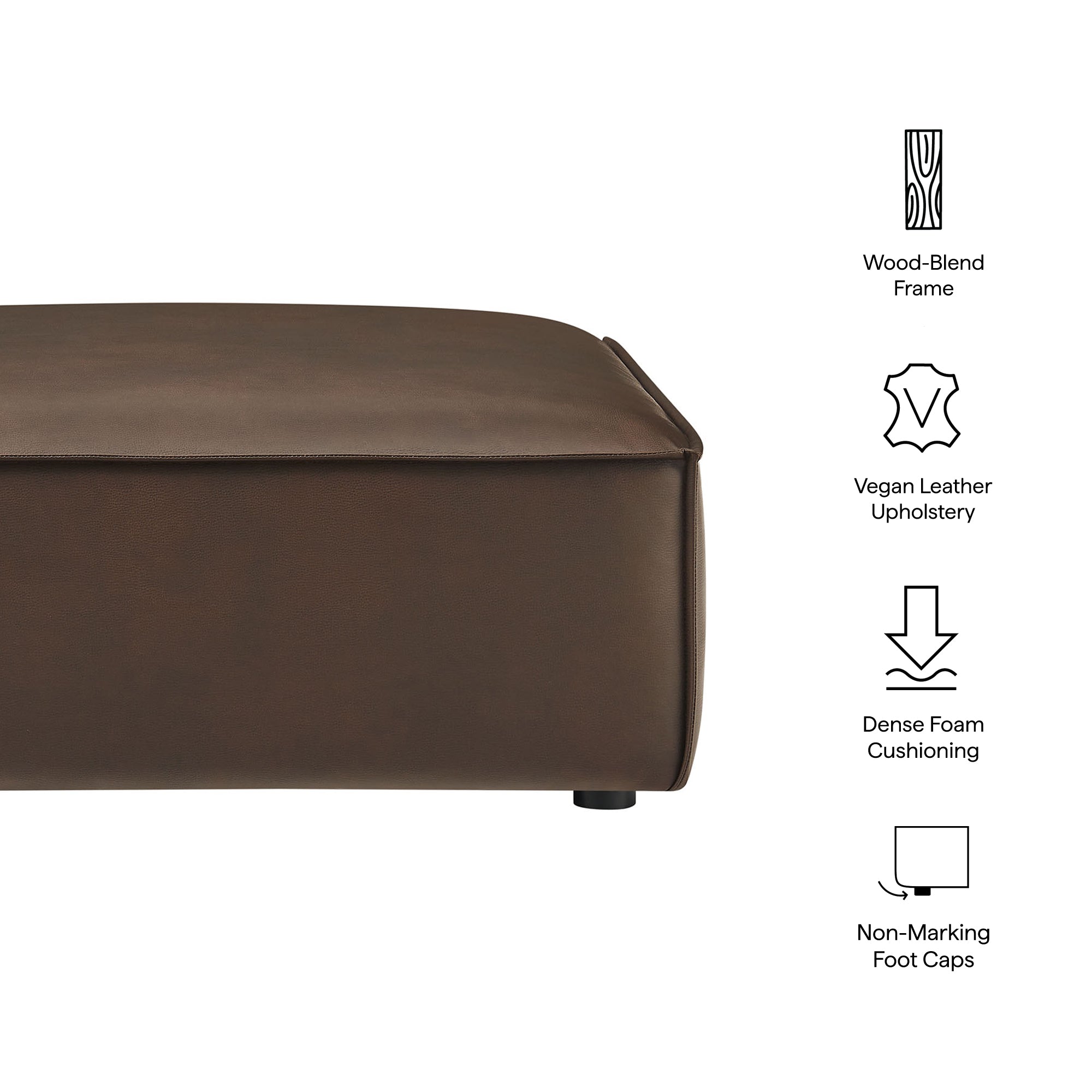 Modway EEI-7402 Restore Vegan Leather Modular Ottoman