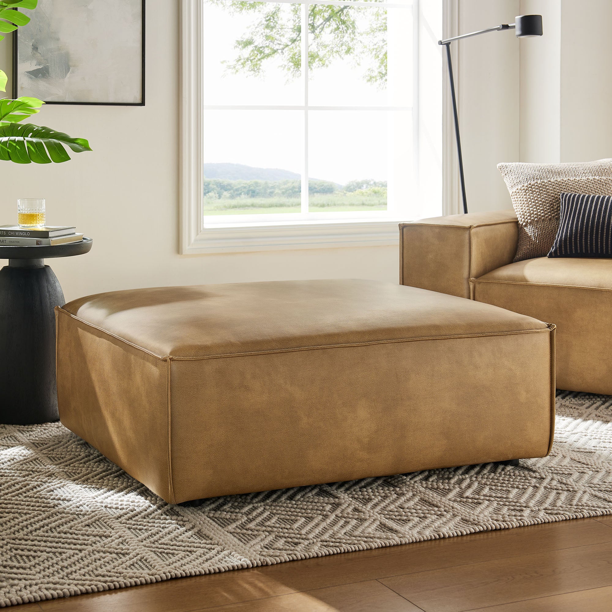 Modway EEI-7402 Restore Vegan Leather Modular Ottoman