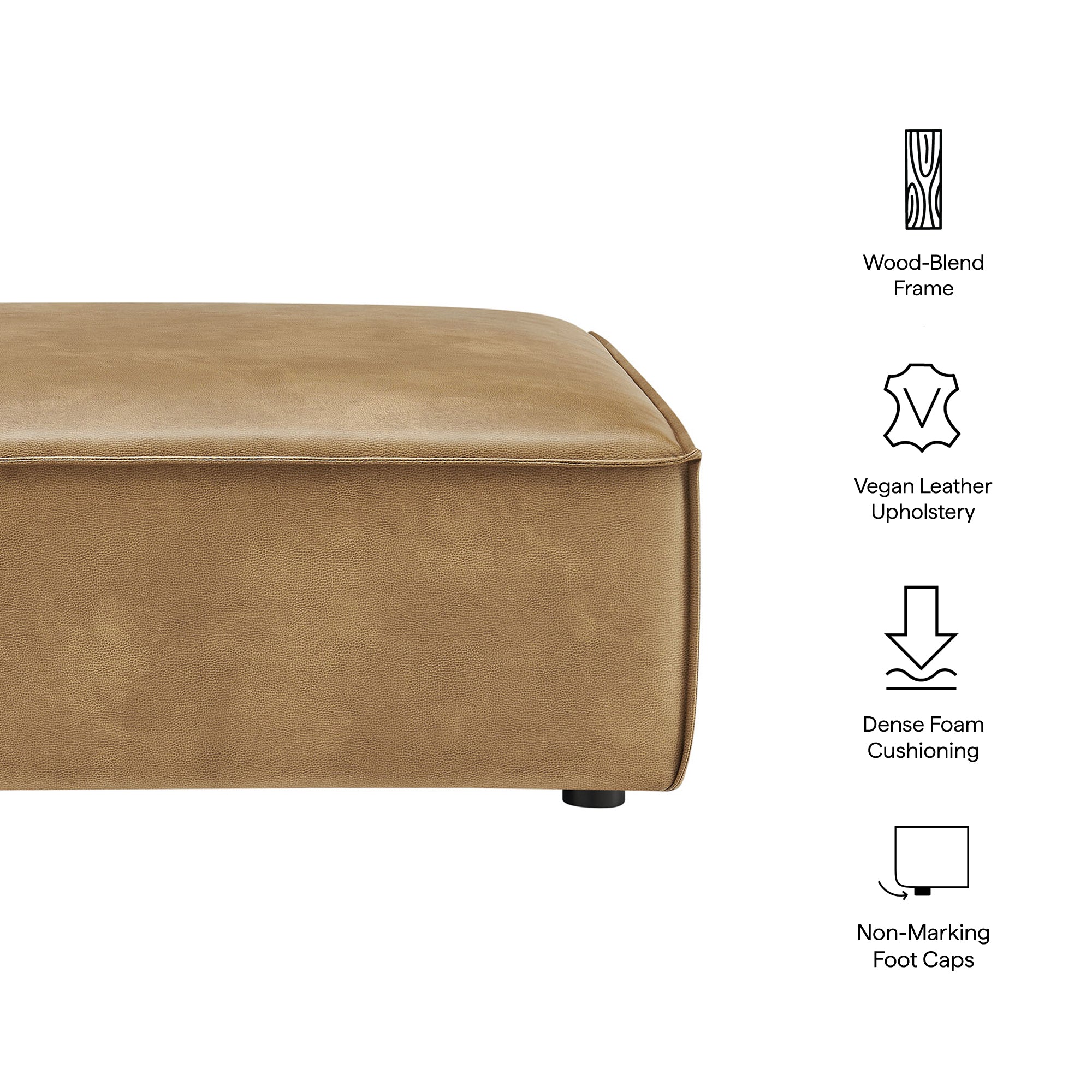 Modway EEI-7402 Restore Vegan Leather Modular Ottoman