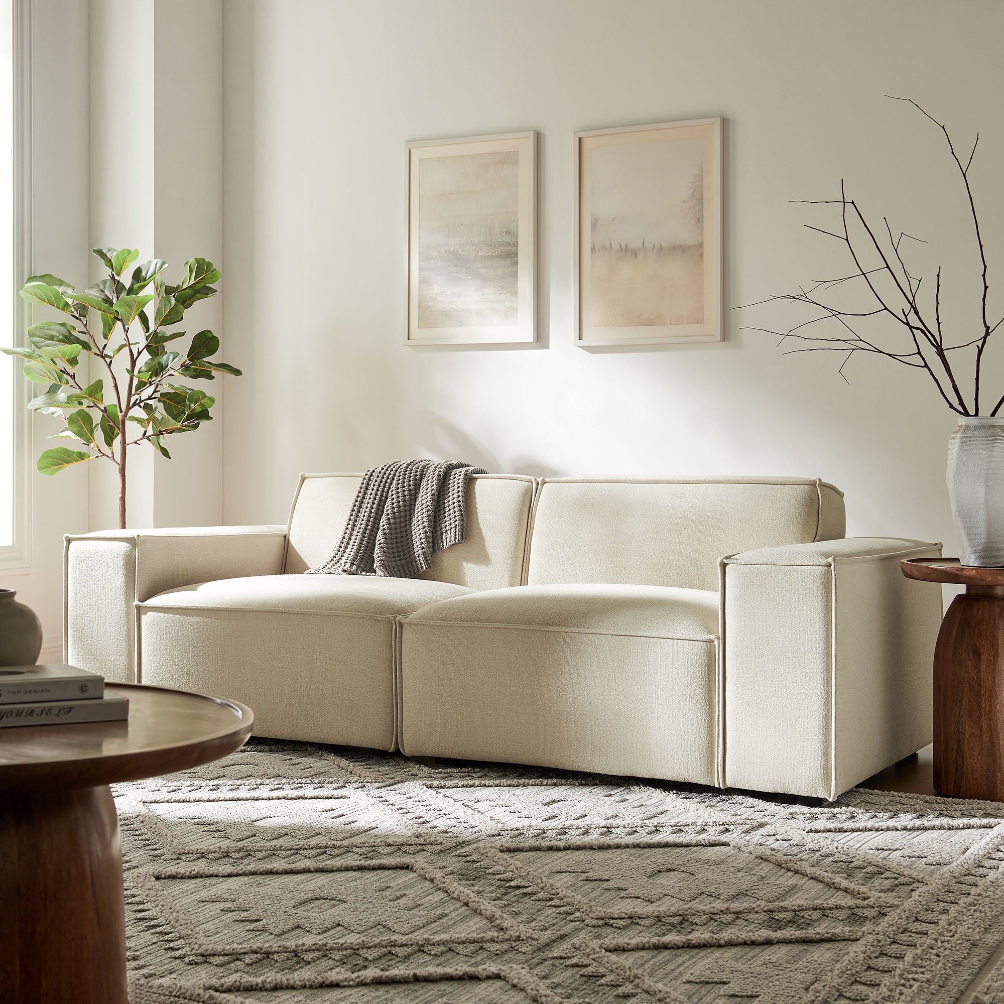Modway EEI-7403 Restore 2-Piece Performance Fabric Upholstered Modular Loveseat