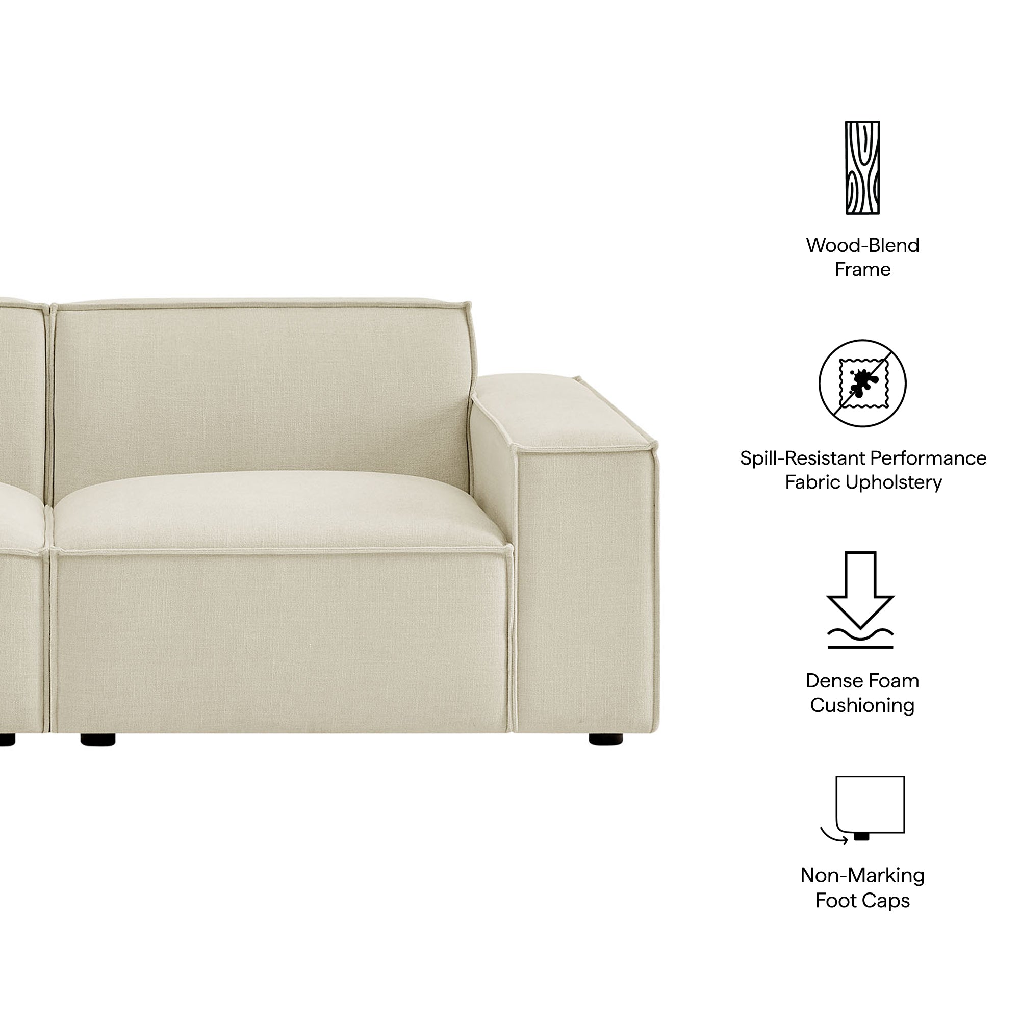 Modway EEI-7403 Restore 2-Piece Performance Fabric Upholstered Modular Loveseat